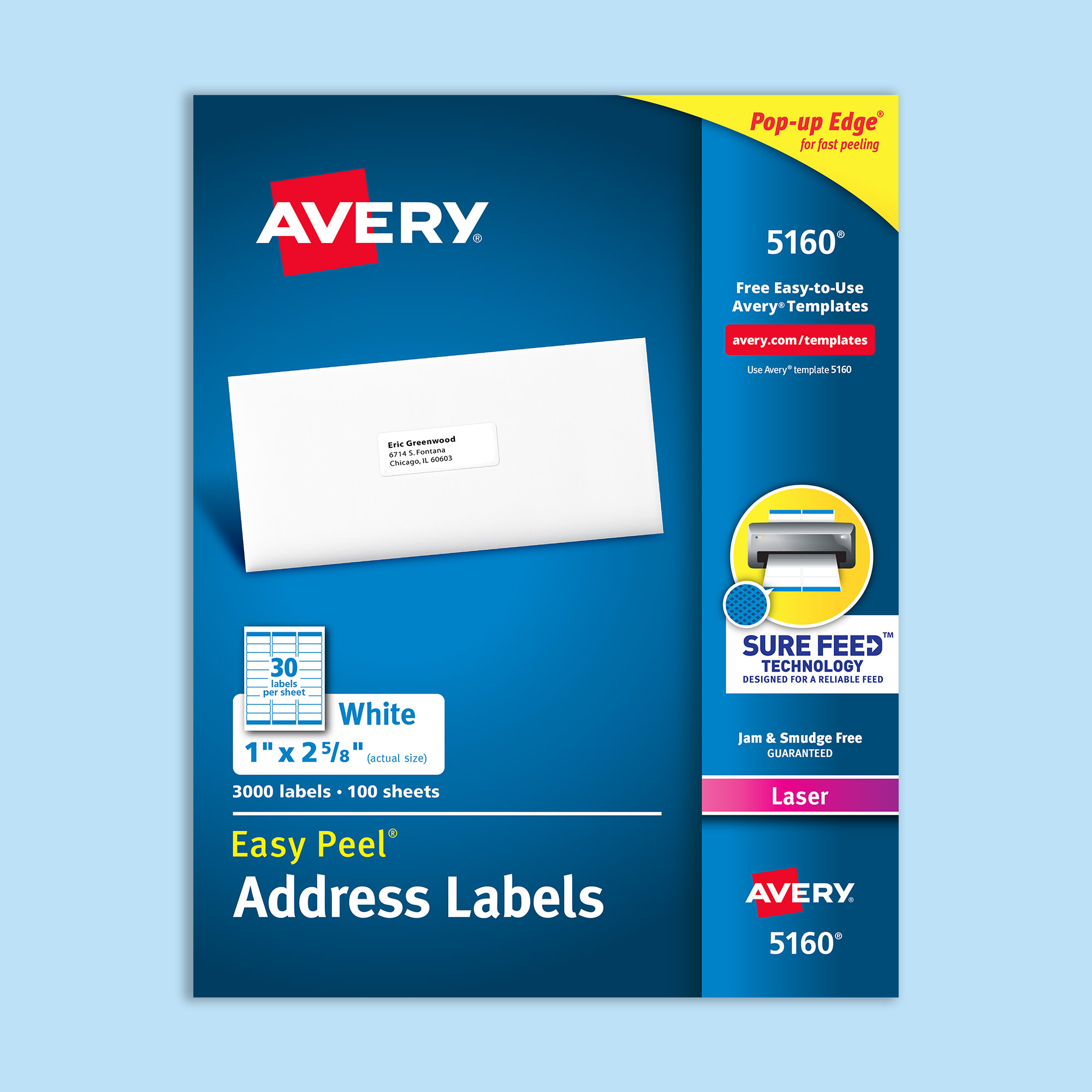 Office Depot A4 Self Adhesive Sticky Address Labels Inkjet Laser Copier Printer 