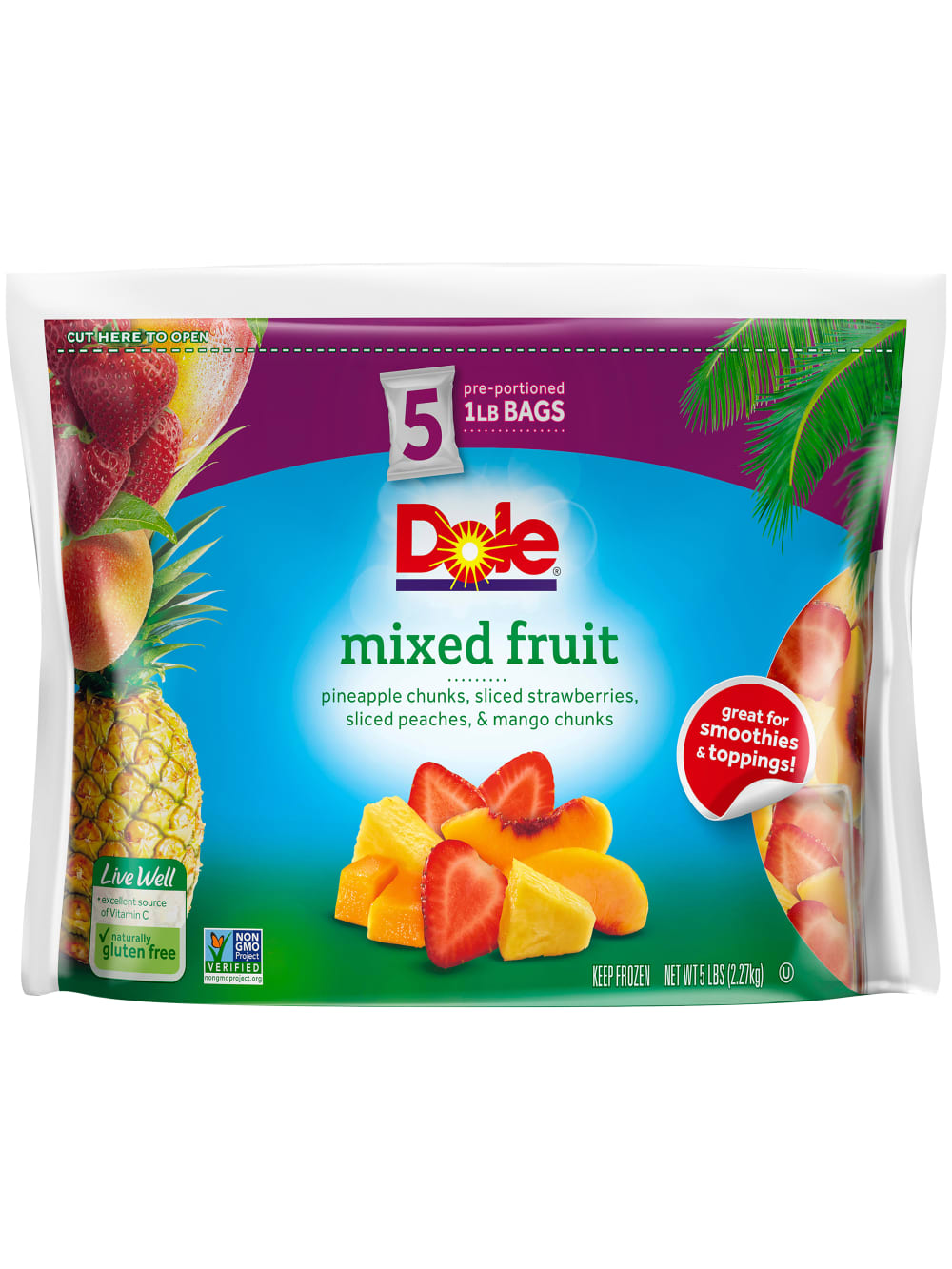 Dole Frozen Mixed Fruit 1 Lb Pack Of 5 Bags