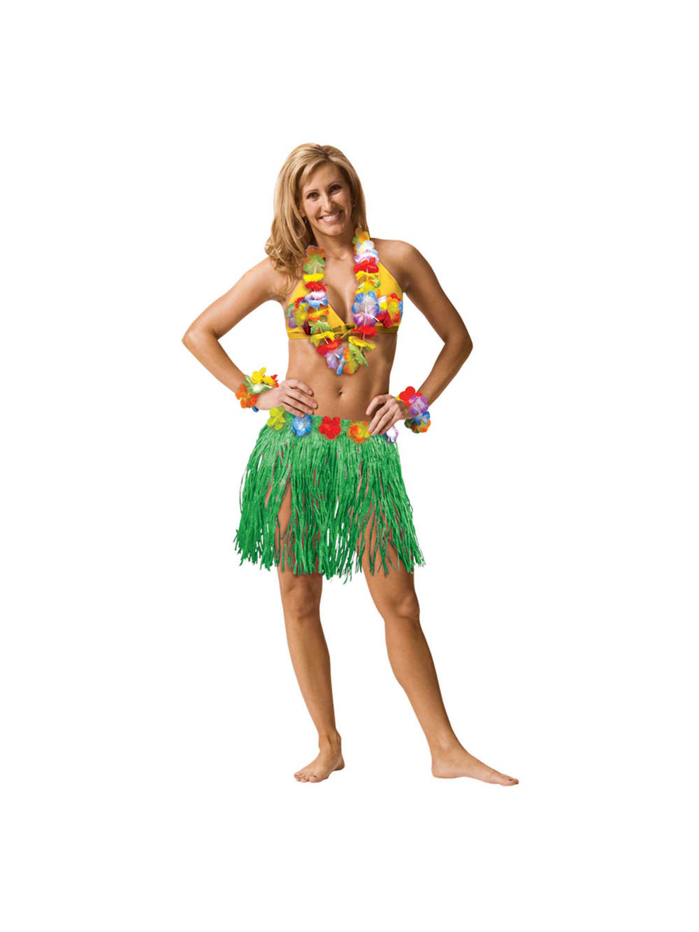 Womens Hawaiian Luau Hula Grass Skirt For Costume Party Events Elastic Waist