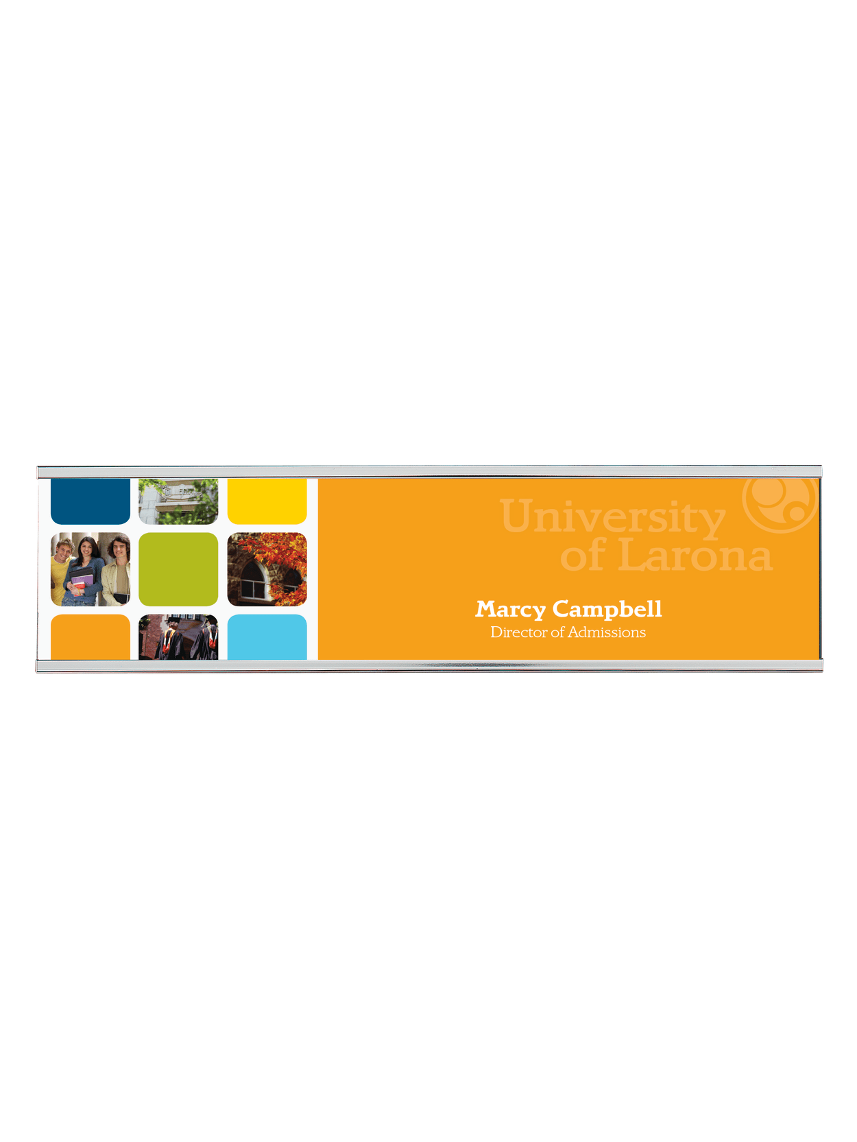 Custom Full Color Plastic Wall Signs With Slide In Metal Flush
