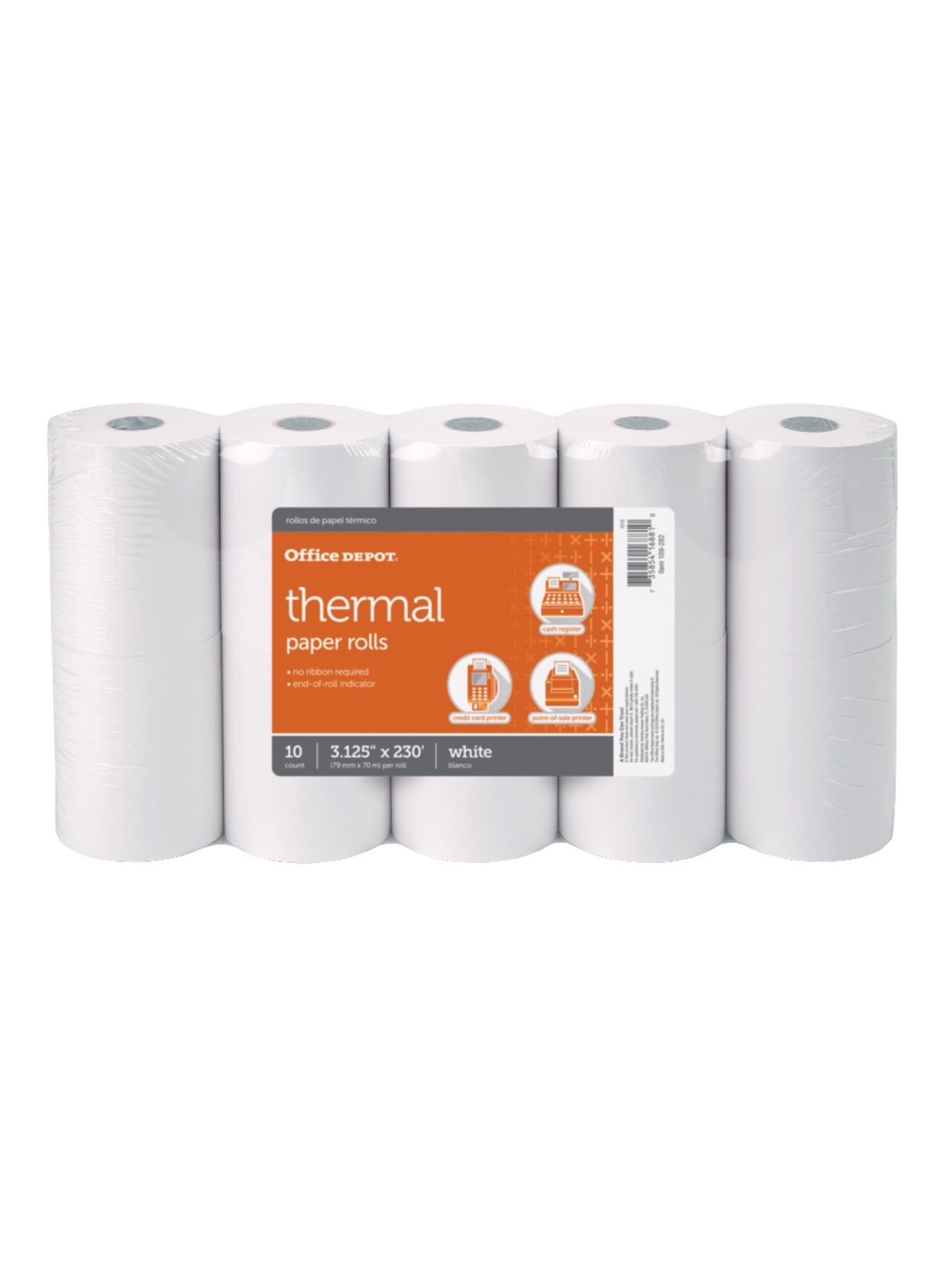 Office Depot Brand Thermal Paper Rolls 3 18 X 230 White Pack Of 10 Office Depot
