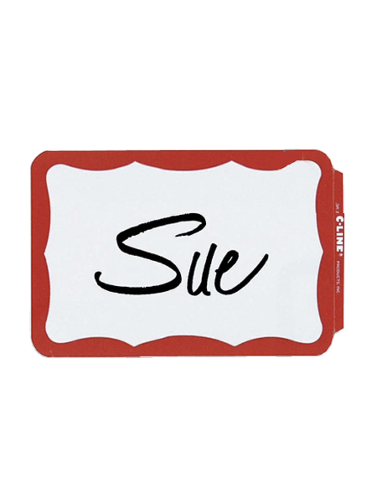 Maco Name Badges Red Border Pack Of 100 Office Depot