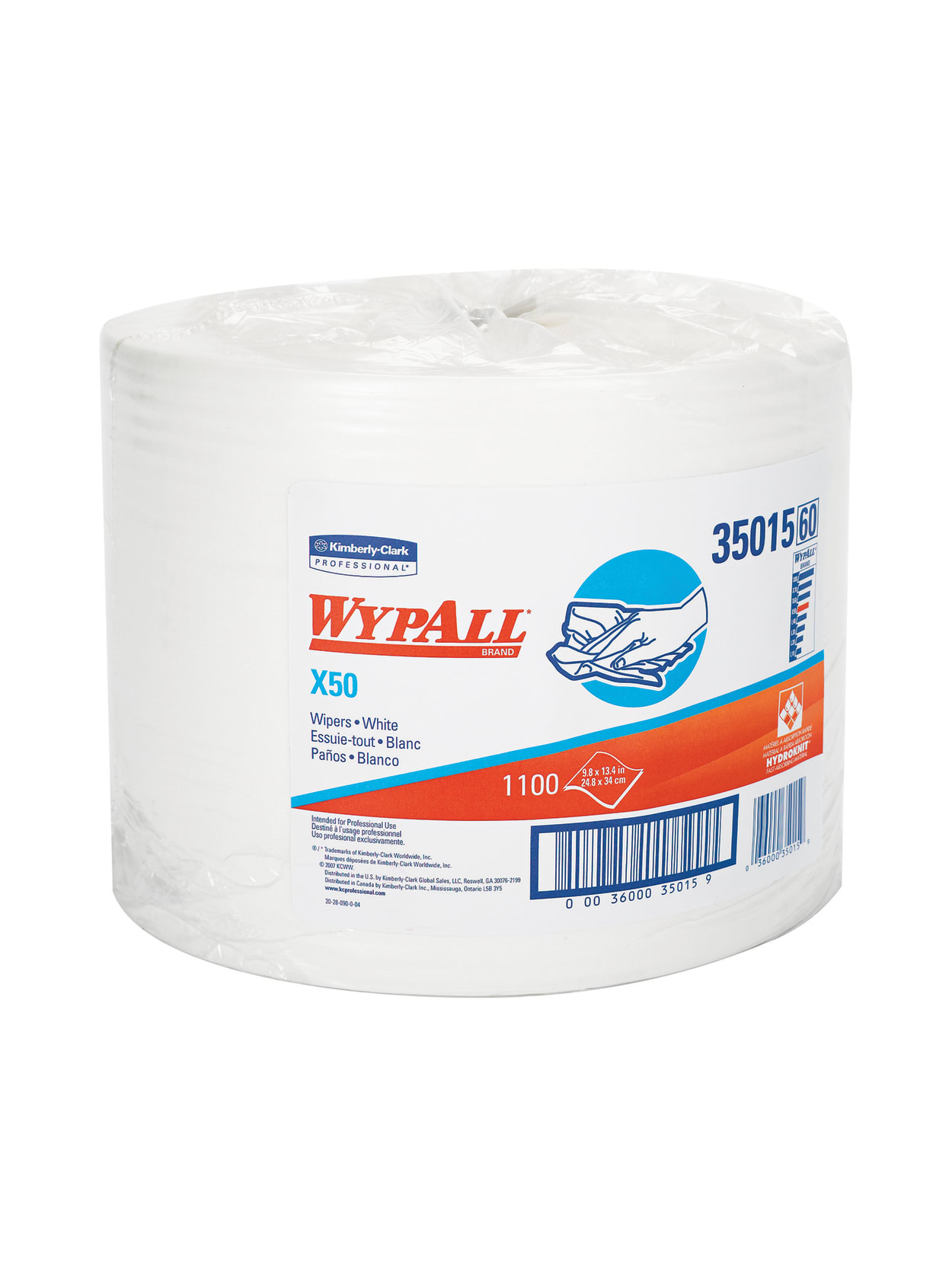 Kimberly Clark Wypall X50 Wipers Perforated Jumbo Roll Unscented White Roll Of 1100 Office Depot