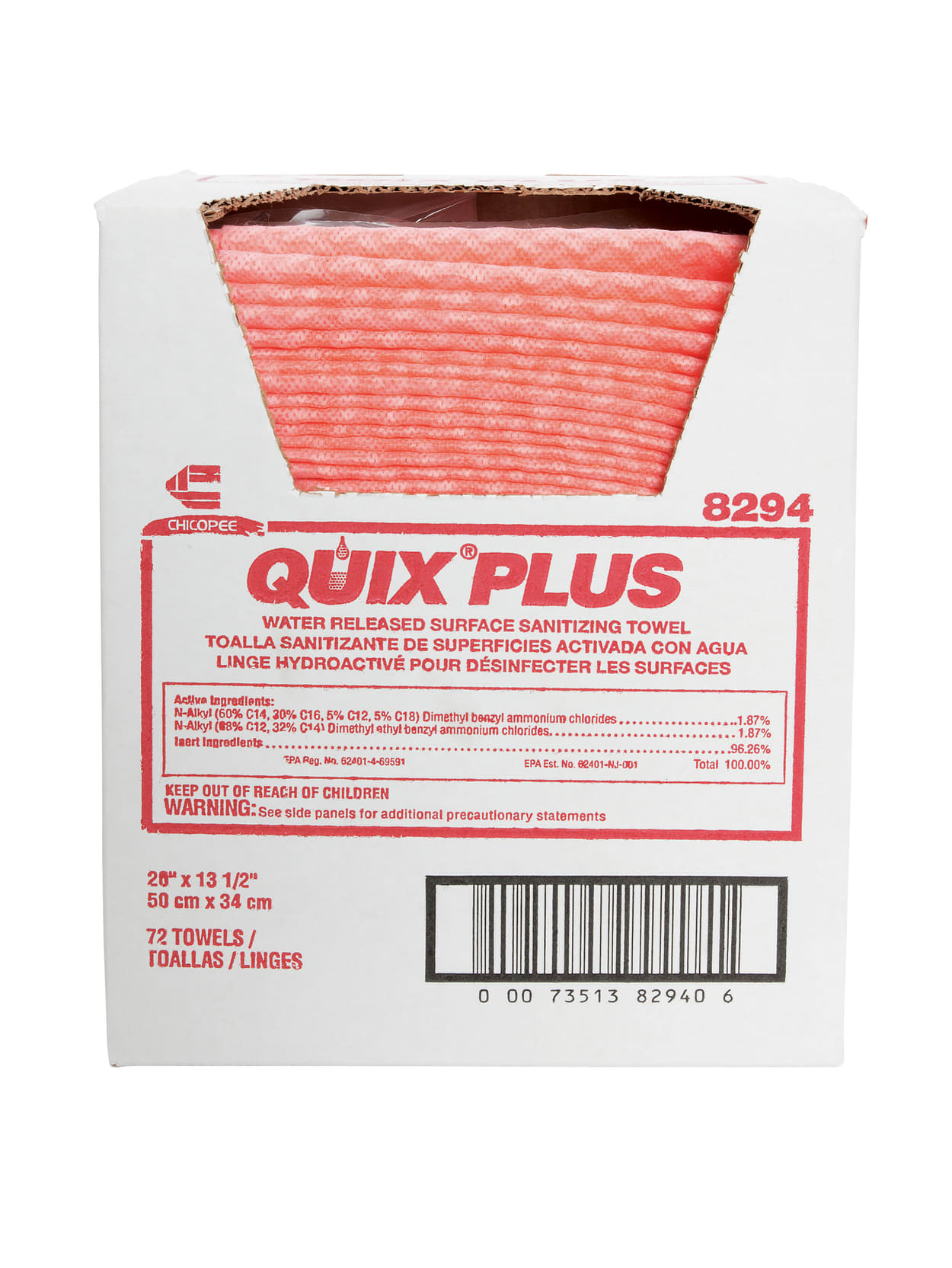 Chix Quix Plus Cloth Disinfecting Towels Unscented 13 12 X Pink Case Of 72 Office Depot