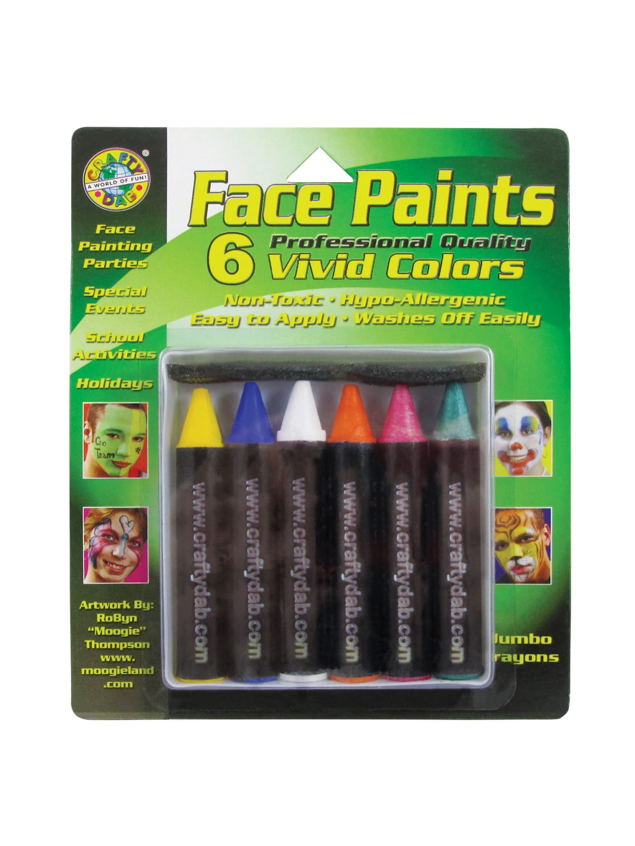 Crafty Dab Jumbo Crayon Face Paint Assorted Colors Pack Of 36 Office Depot