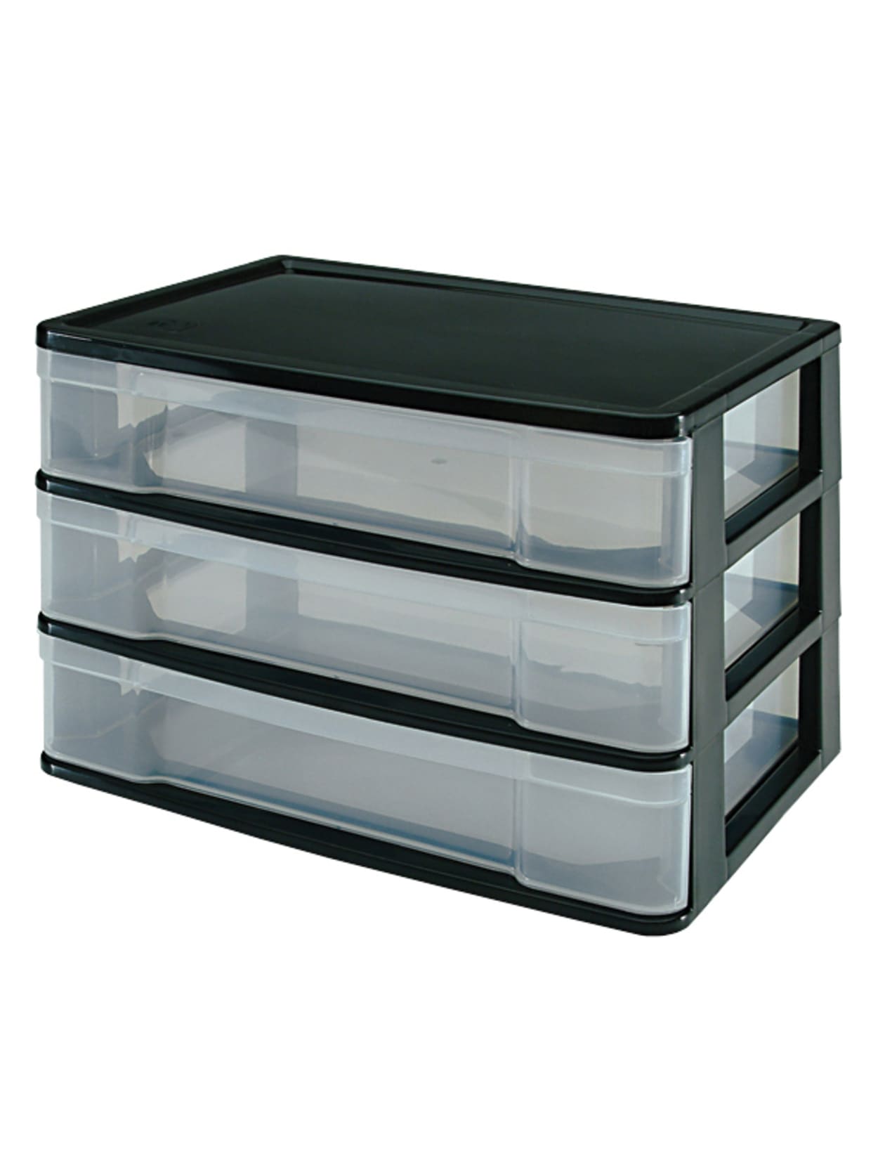 Advantus Plastic 3 Drawer Storage Case 10 38 X 13 716 X 9 1116 Clearblack Office Depot