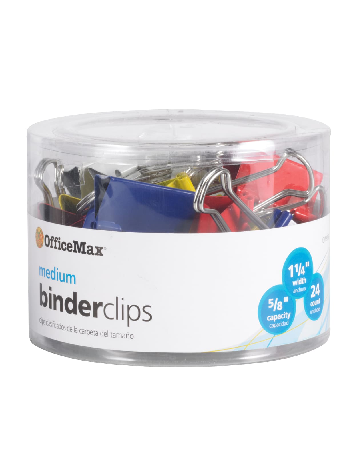 Officemax Brand Binder Clips Medium Multicolored Pack Of 24 Office Depot
