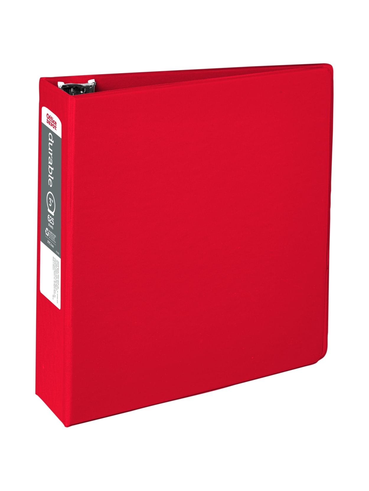 Office Depot Brand Nonstick 3 Ring Binder 3 Round Rings 64percent Recycled Red Office Depot
