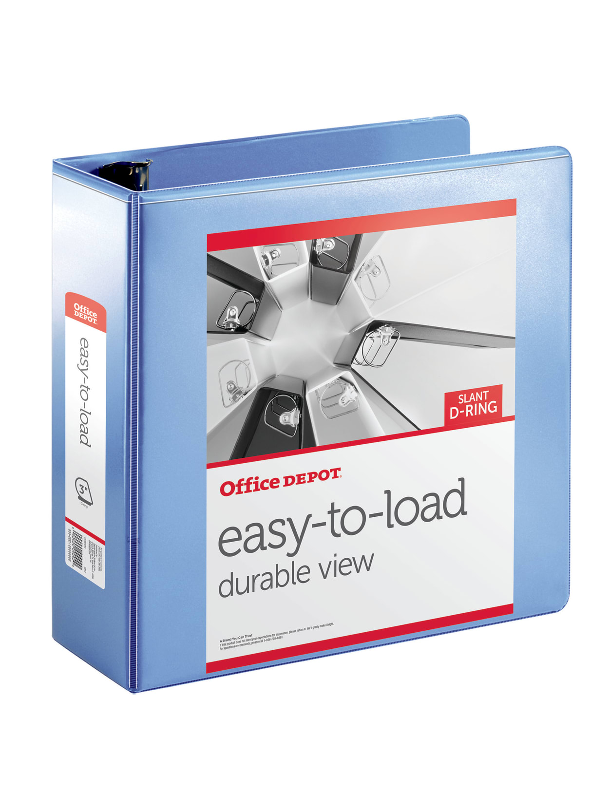 Office Depot Brand Heavy Duty Easy To Load View 3 Ring Binder 3 D Rings 56percent Recycled Blueberry Office Depot