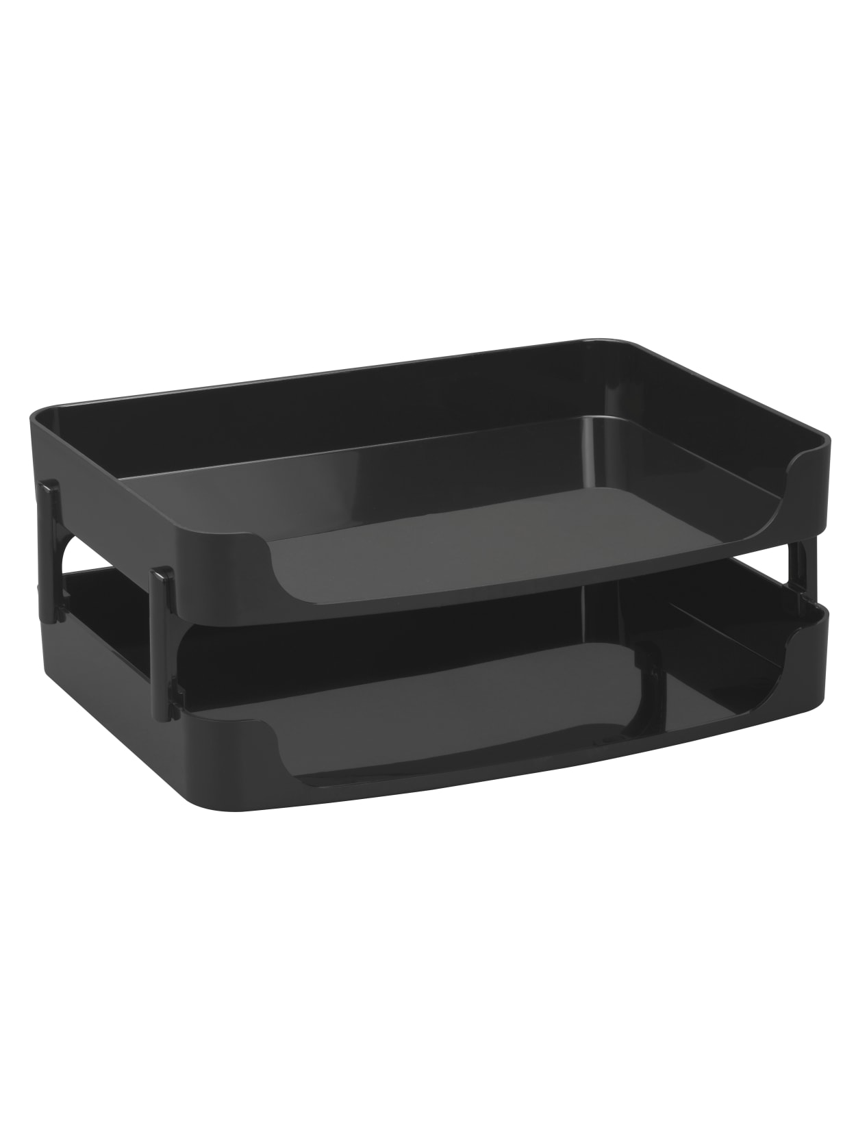 Officemate Oic 2200 Series Letter Trays Side Load 4 X 10 14 X 15 38 Black Pack Of 2 Office Depot