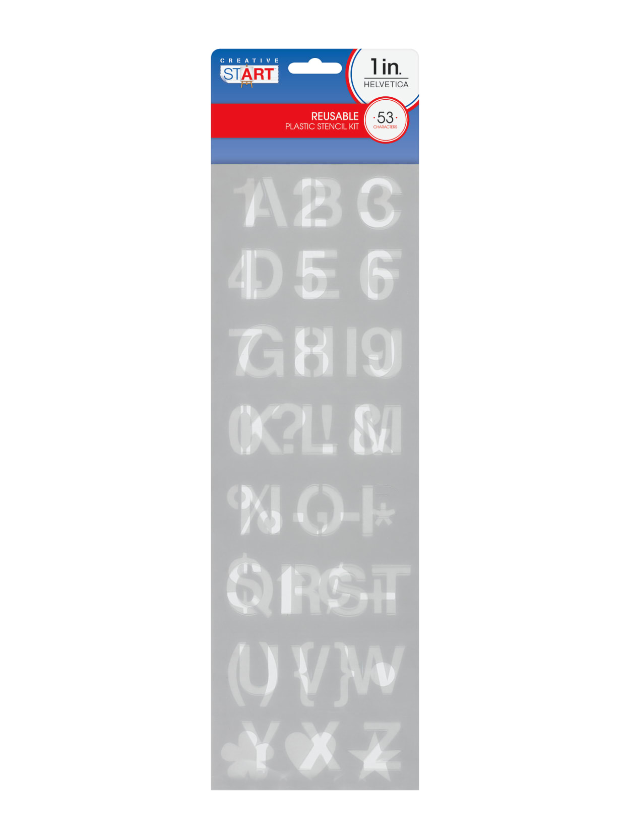 Creative Start Stencil Kit Reusable Plastic Letters Numbers And Symbols Helvetica 1 53 Characters Office Depot