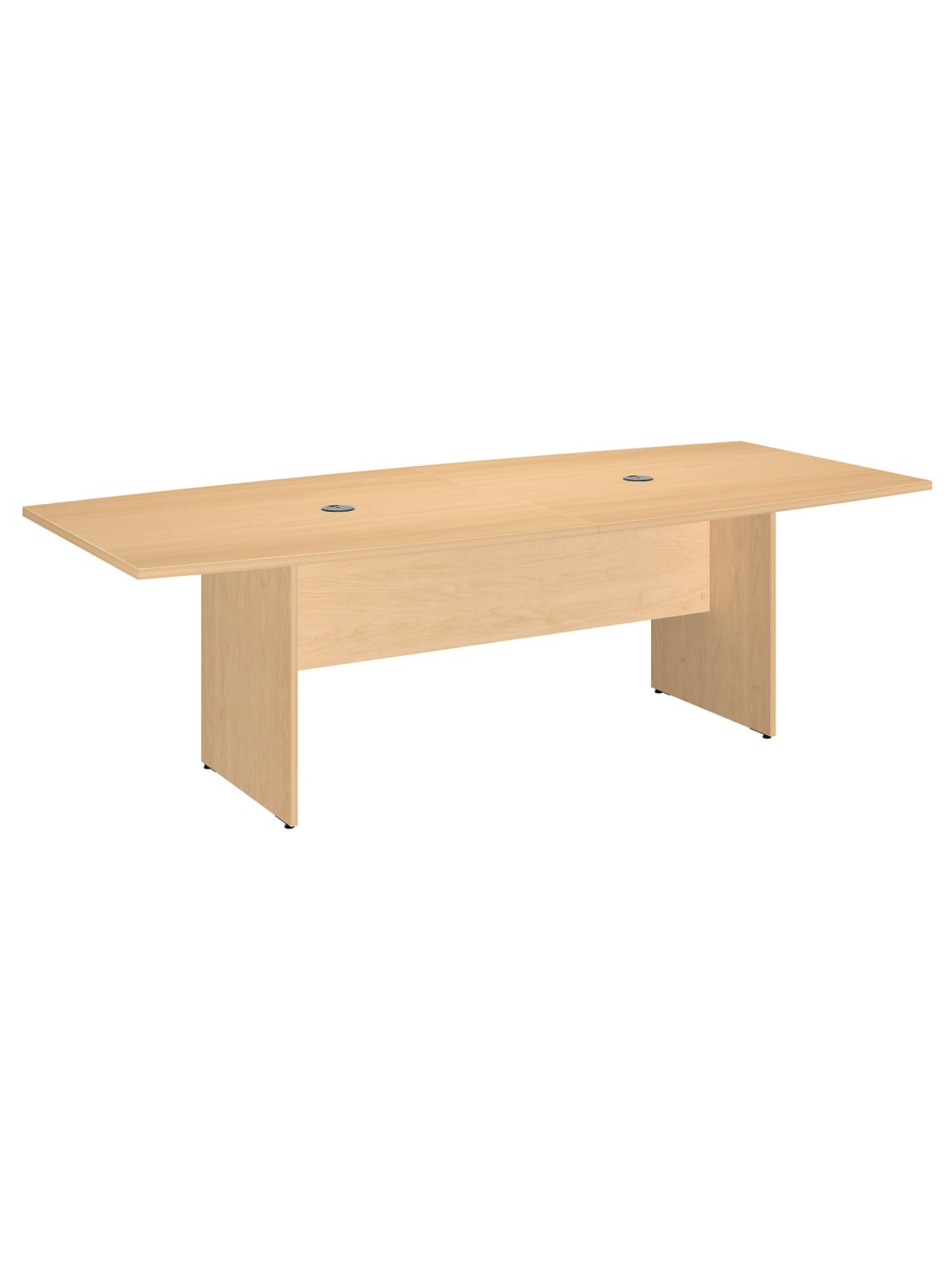 Bush Business Furniture 96 W X 42 D Boat Shaped Conference Table With Wood Base Natural Maple Standard Delivery Office Depot