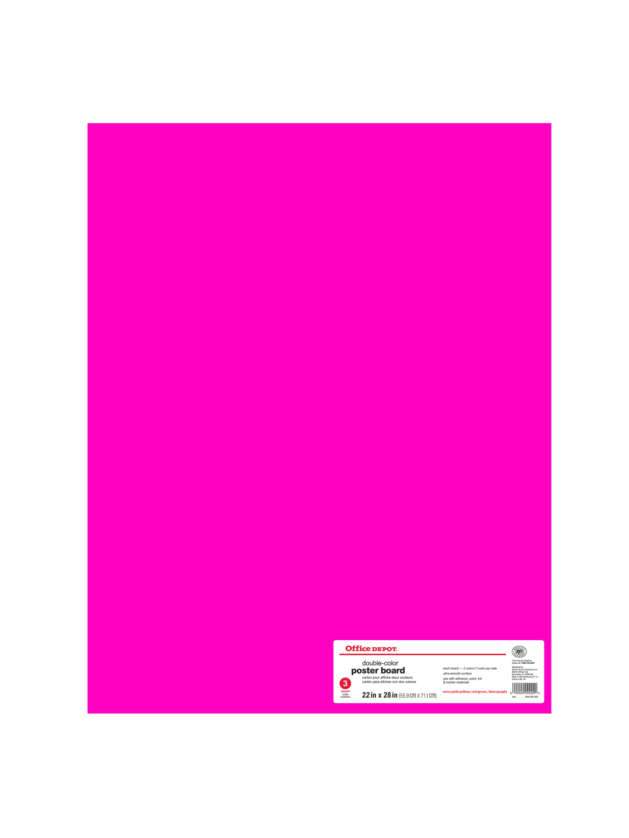 Royal Brites Dual Color Poster Board 22 X 28 Assorted Neon Colors Pack Of 3 Office Depot