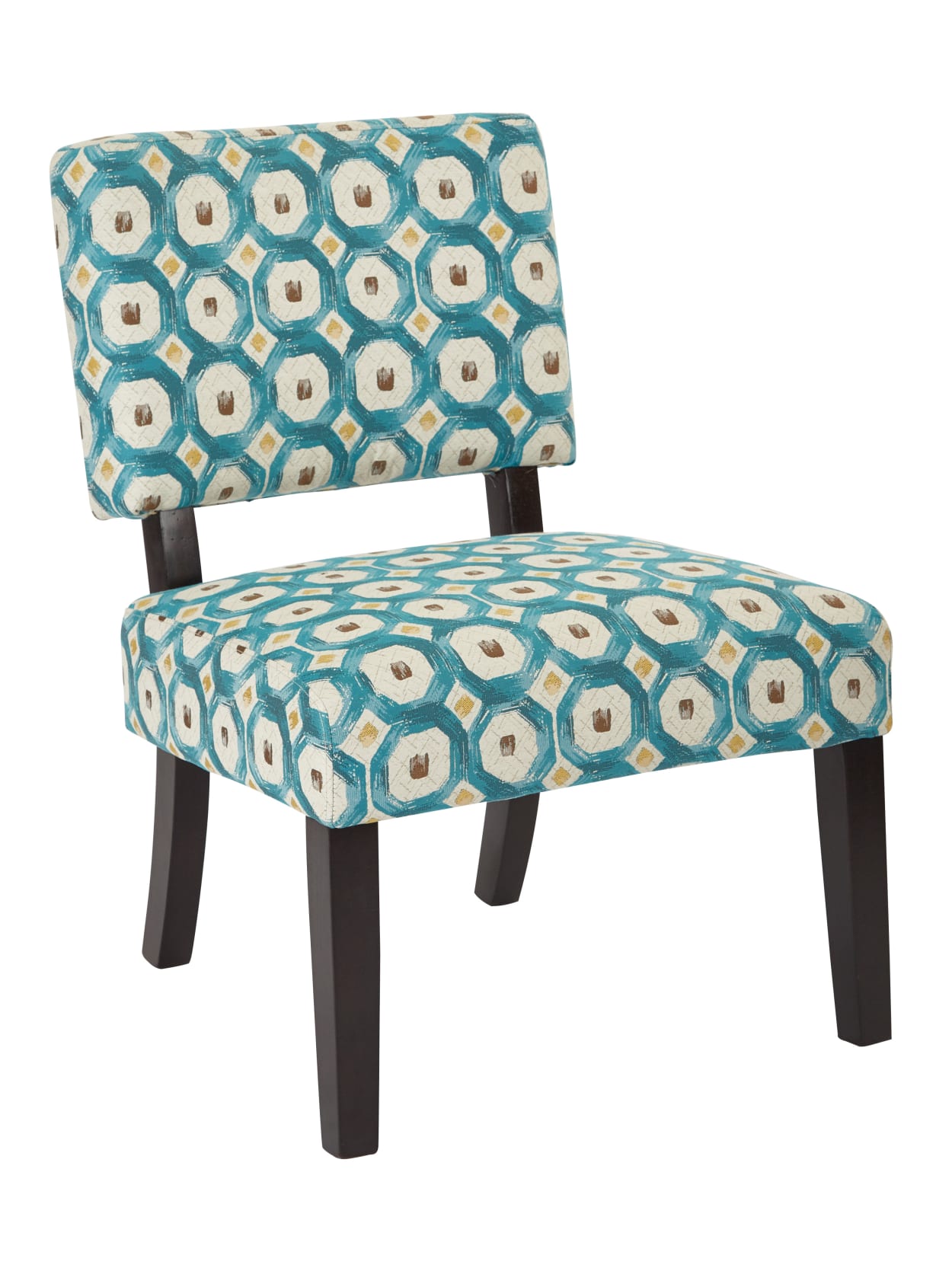 Ave Six Jasmine Accent Chair Geo Dot Tealdark Brown Office Depot