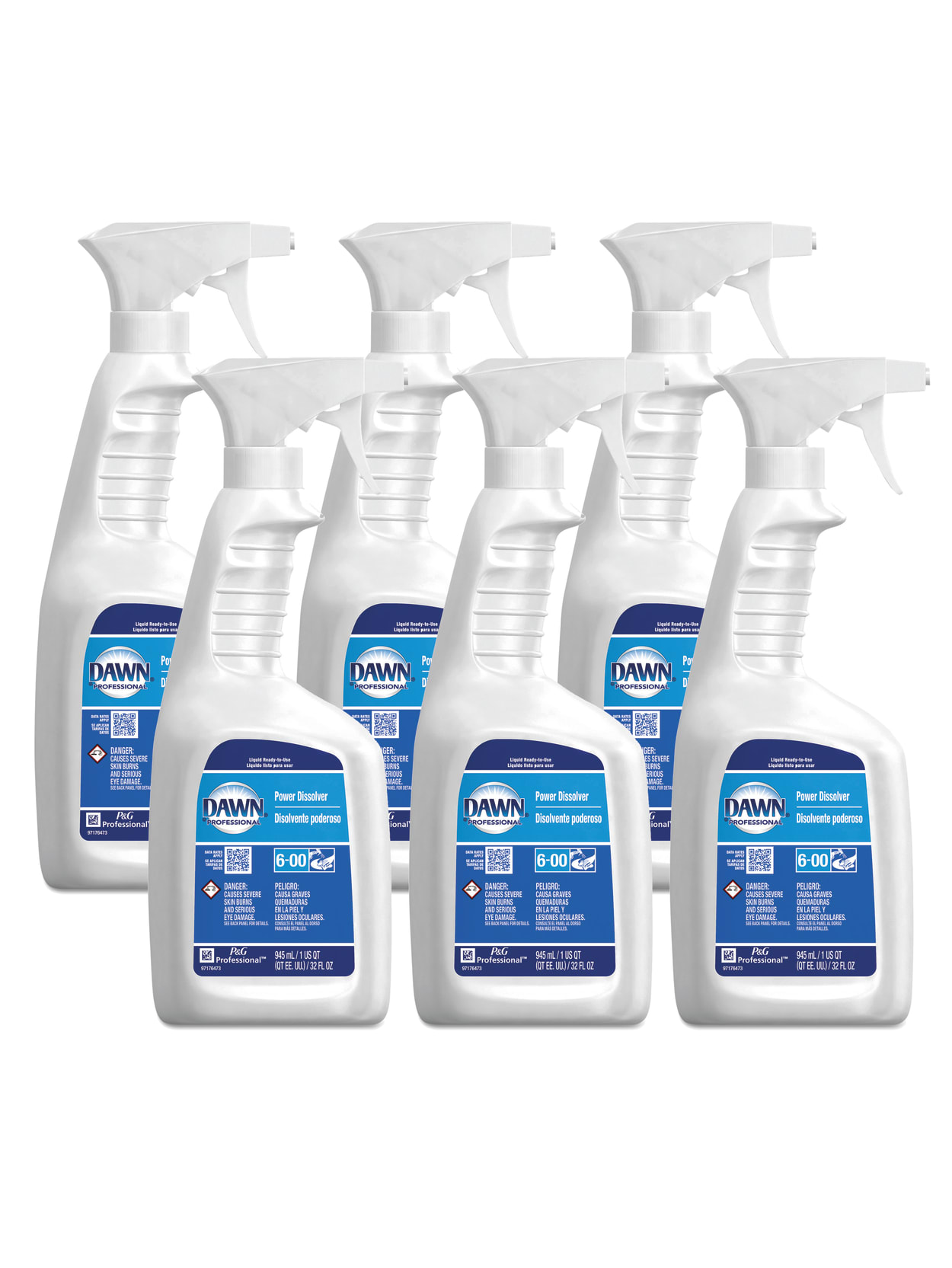 Dawn Professional Dish Power Dissolver Fresh Scent 32 Oz Bottle Pack Of 6 Bottles Office Depot