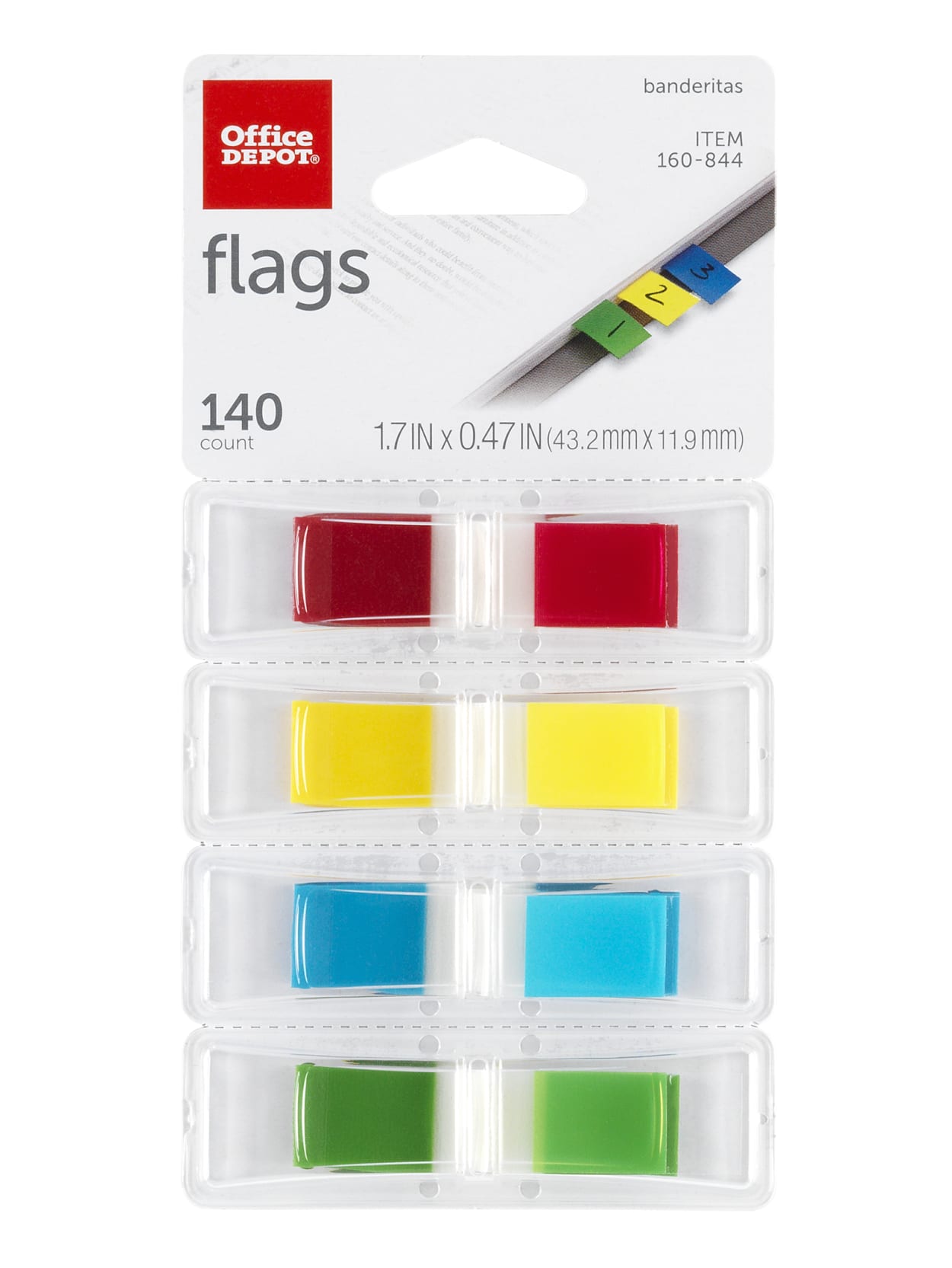 Office Depot Brand Self Stick Flags 12 X 1 710 Assorted Colors 35 Flags Per Pad Pack Of 4 Pads Office Depot
