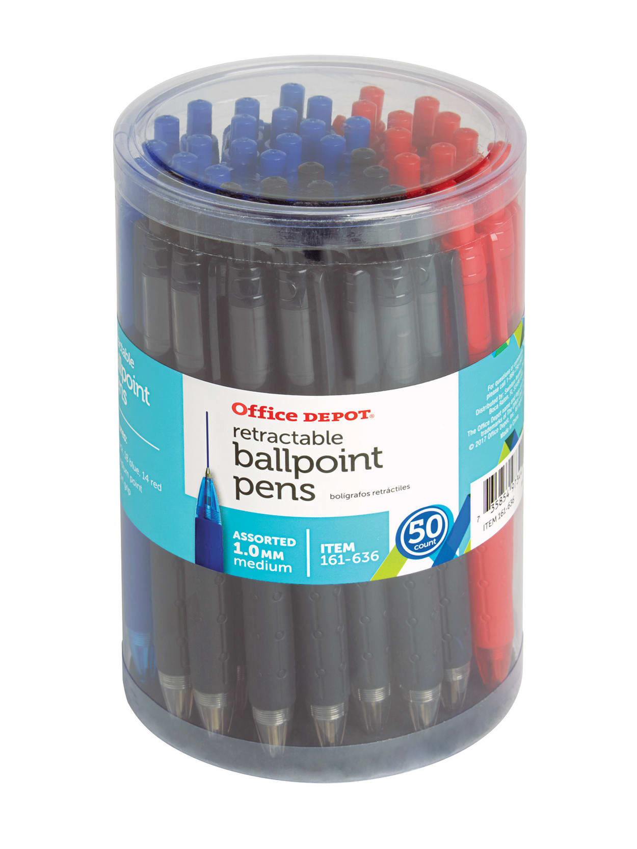 Office Depot Retract Pens 1 0mm Asst 50 Pk Office Depot