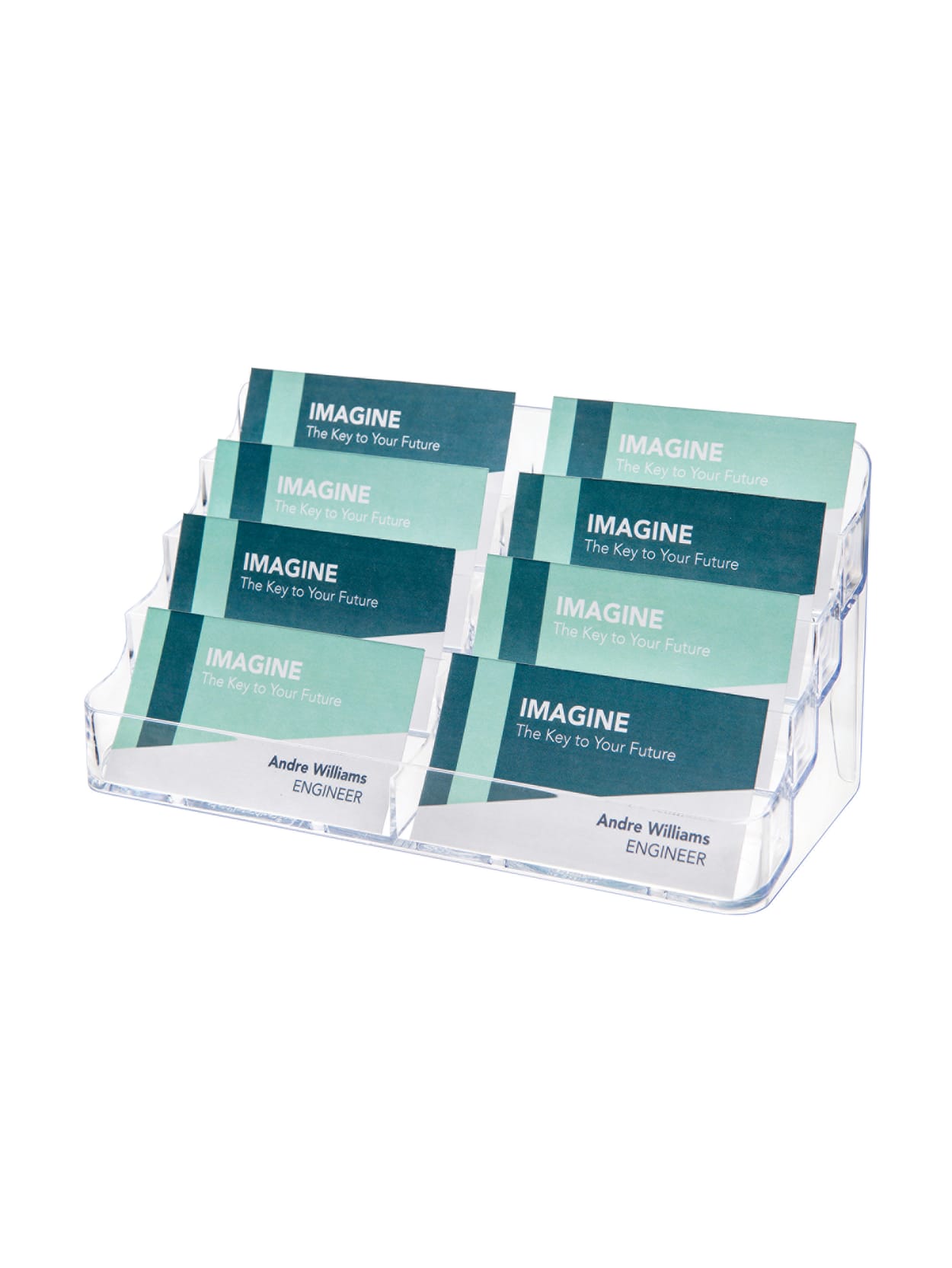 Deflect O 8 Compartment Business Card Holder 3 78 H X 7 78 W X 3 58 D Clear Office Depot