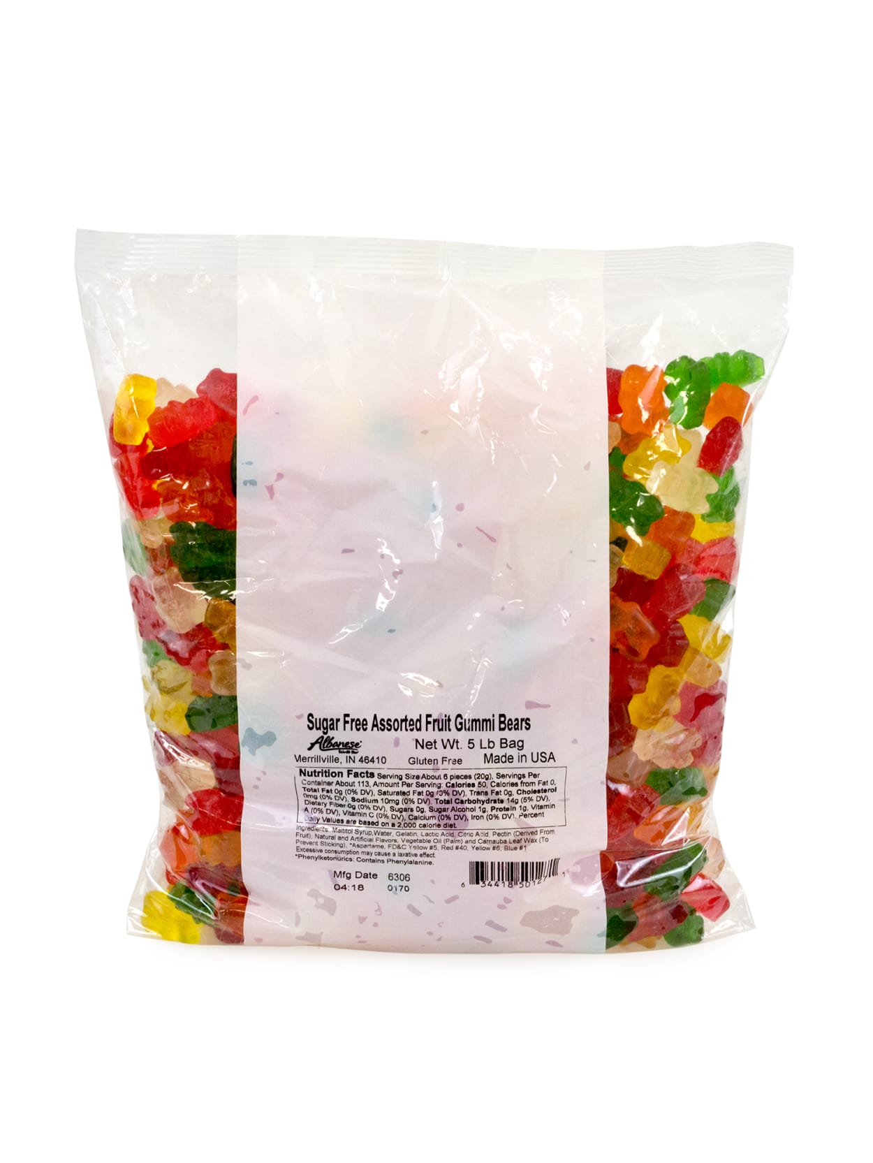 Albanese Confectionery Gummies Sugar Free Gummy Bears 5 Lb Bag