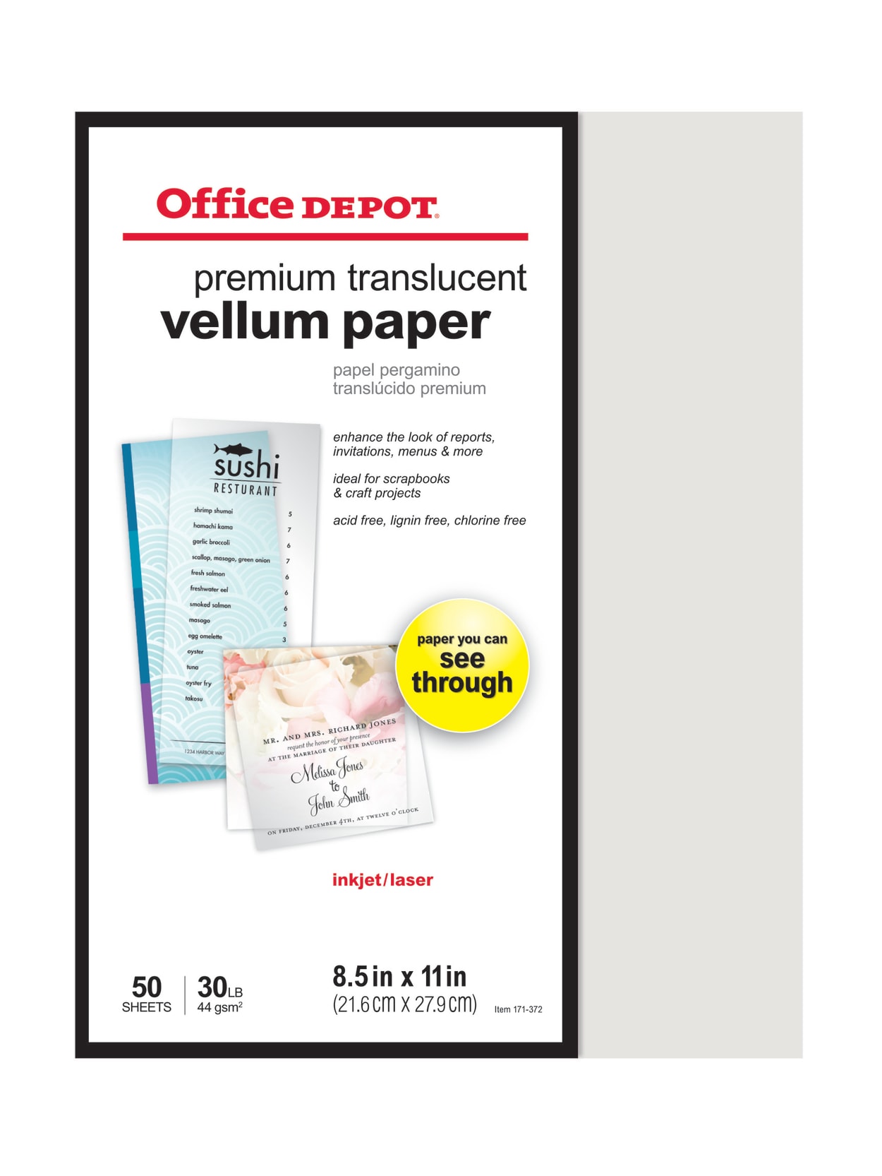 Office Depot Premium Vellum Paper 50 Sheets Office Depot