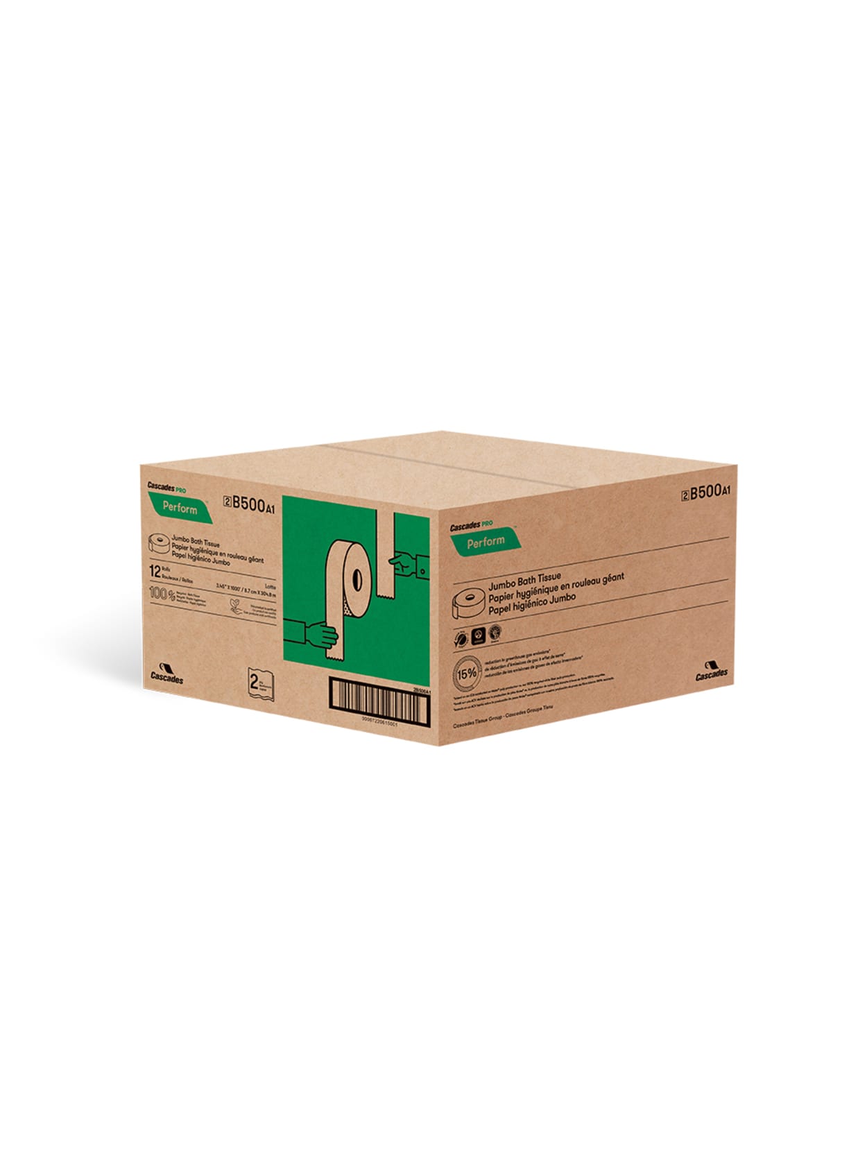 Cascades Moka 2 Ply Toilet Paper 100percent Recycled Beige 1000 Sheets Per Roll Pack Of 12 Rolls Office Depot