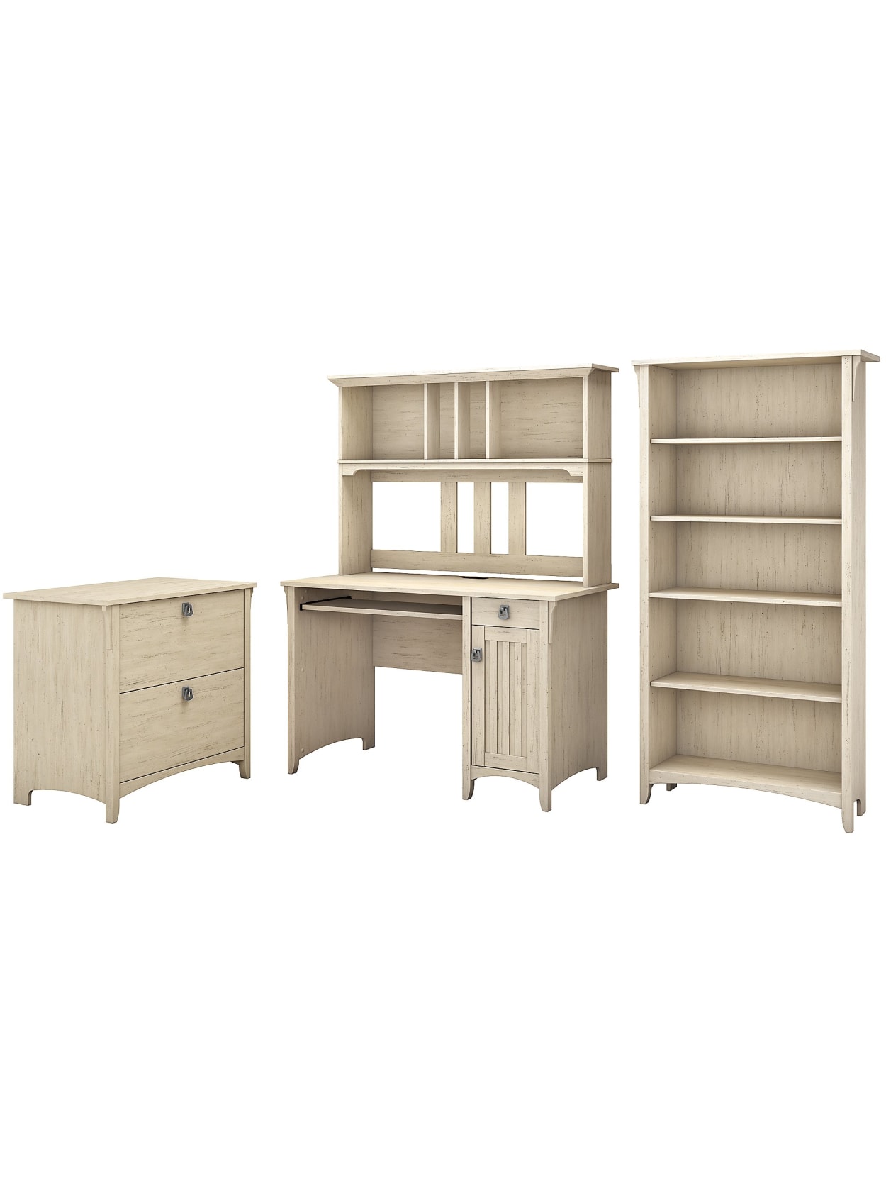 Bush Furniture Salinas Mission Desk With Hutch Lateral File