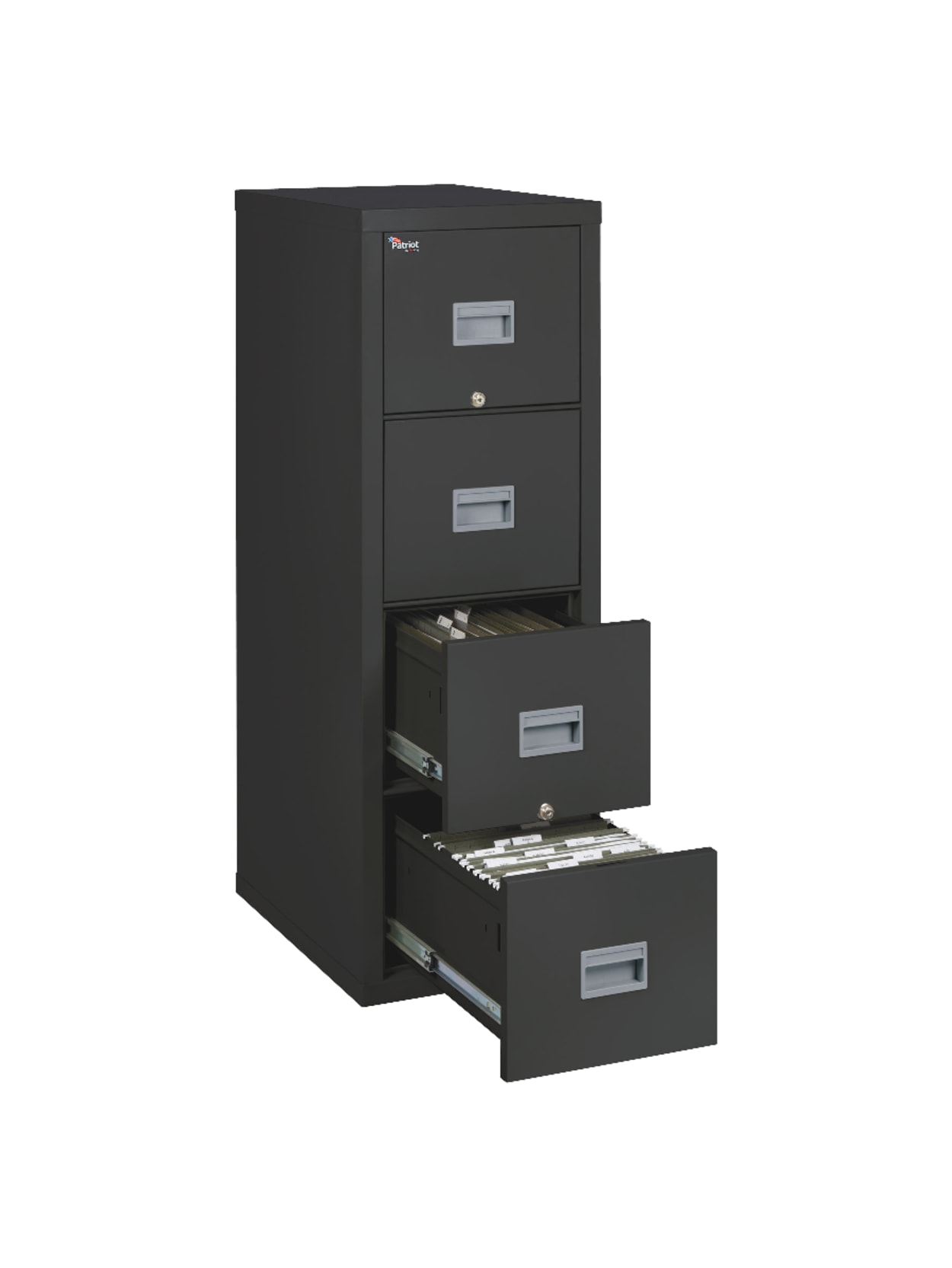 Fireking Patriot 17 34 D Vertical 4 Drawer File Cabinet Metal Black White Glove Delivery Office Depot