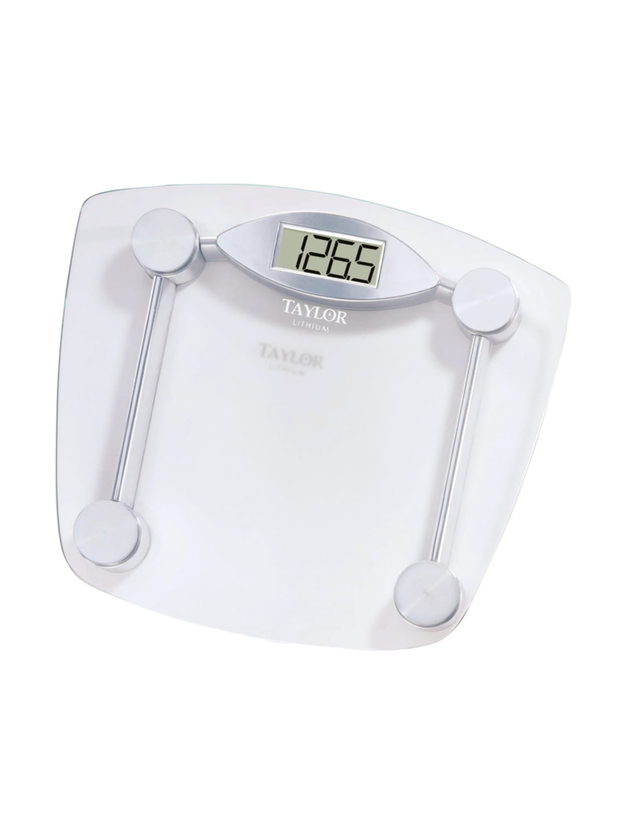 Taylor 7506 Chrome And Glass Lithium Digital Scale 400 Lb Chrome Office Depot