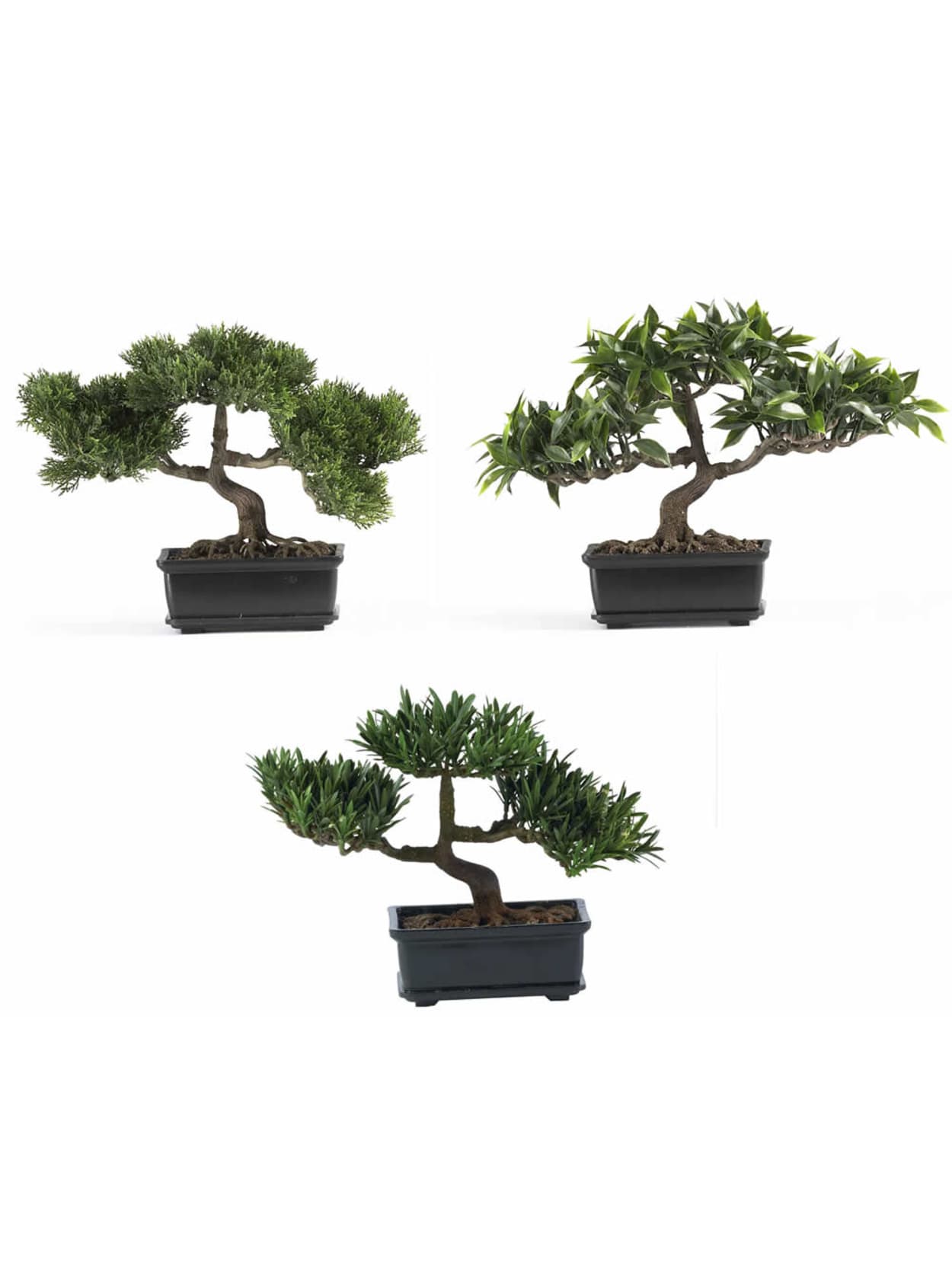 Nearly Natural 8 12 Silk Bonsai Plant With Pot 8 12 H X 12 W X 5 D Set Of 3 Office Depot