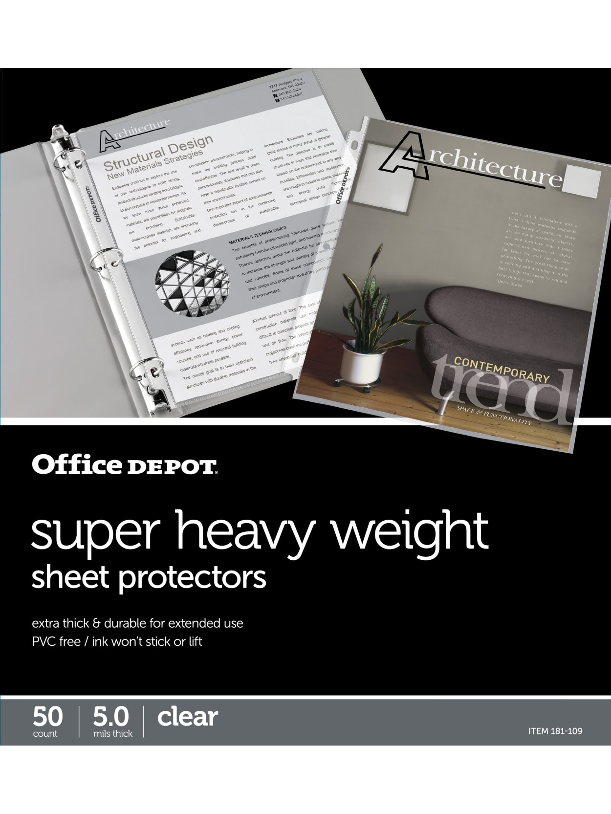 Office Depot Brand Super Heavyweight Sheet Protectors 8 12 X 11 Clear Pack Of 50 Office Depot Saying no will not stop you from seeing etsy ads, but it may make them less relevant or more repetitive. office depot