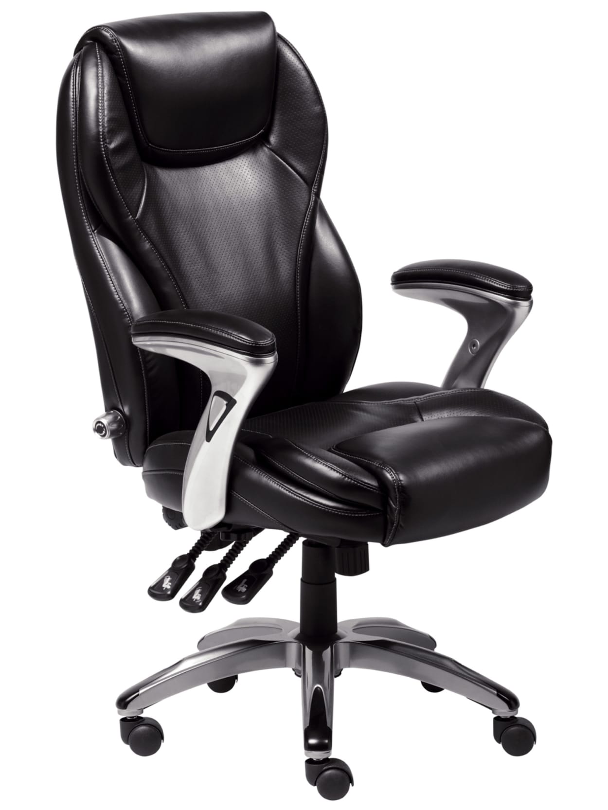 Serta Ergo Executive Bonded Leather Office Chair Black Office Depot