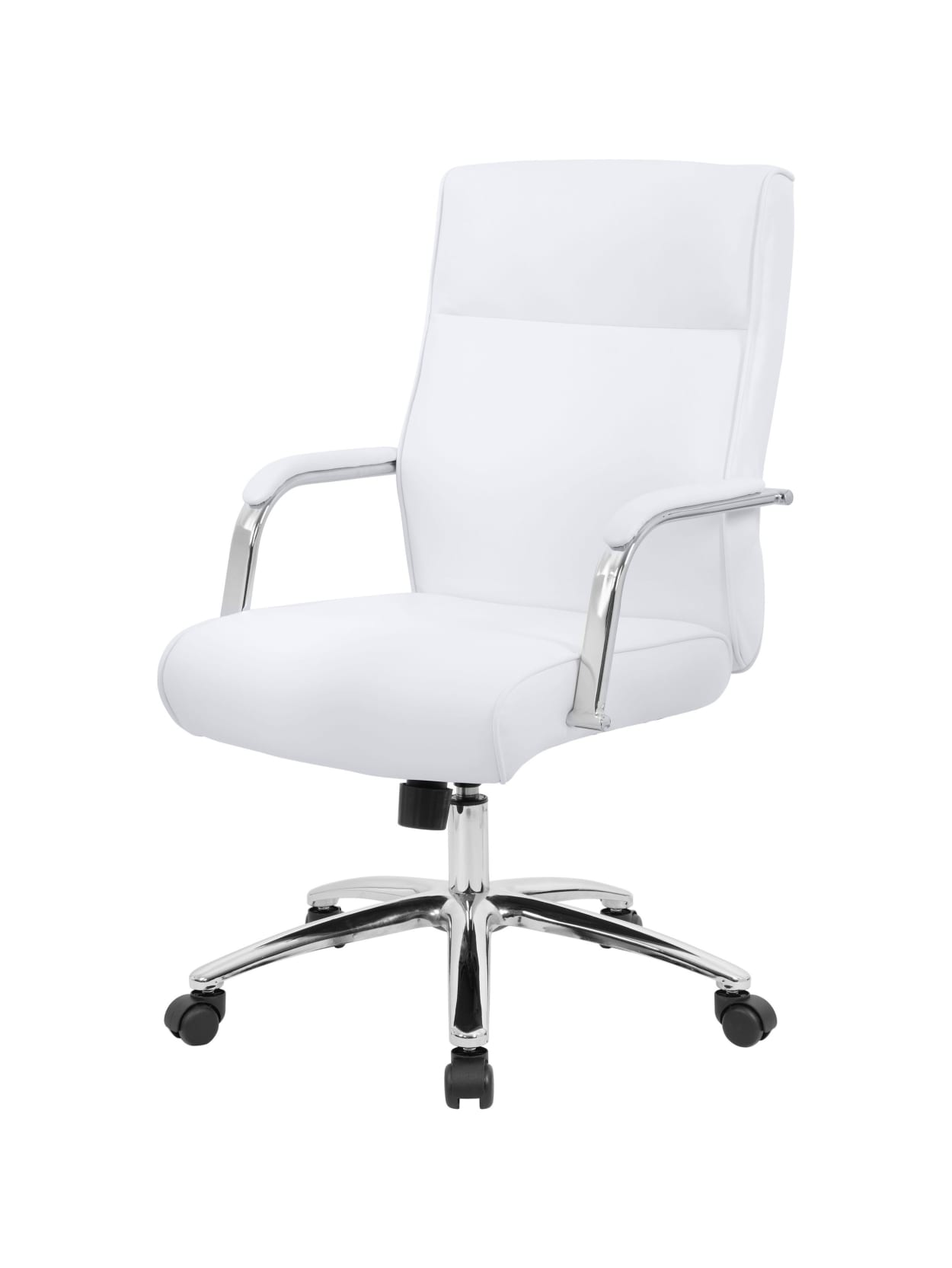 Boss Office Products Modern Executive Bonded Leather Mid Back Conference Chair White Office Depot