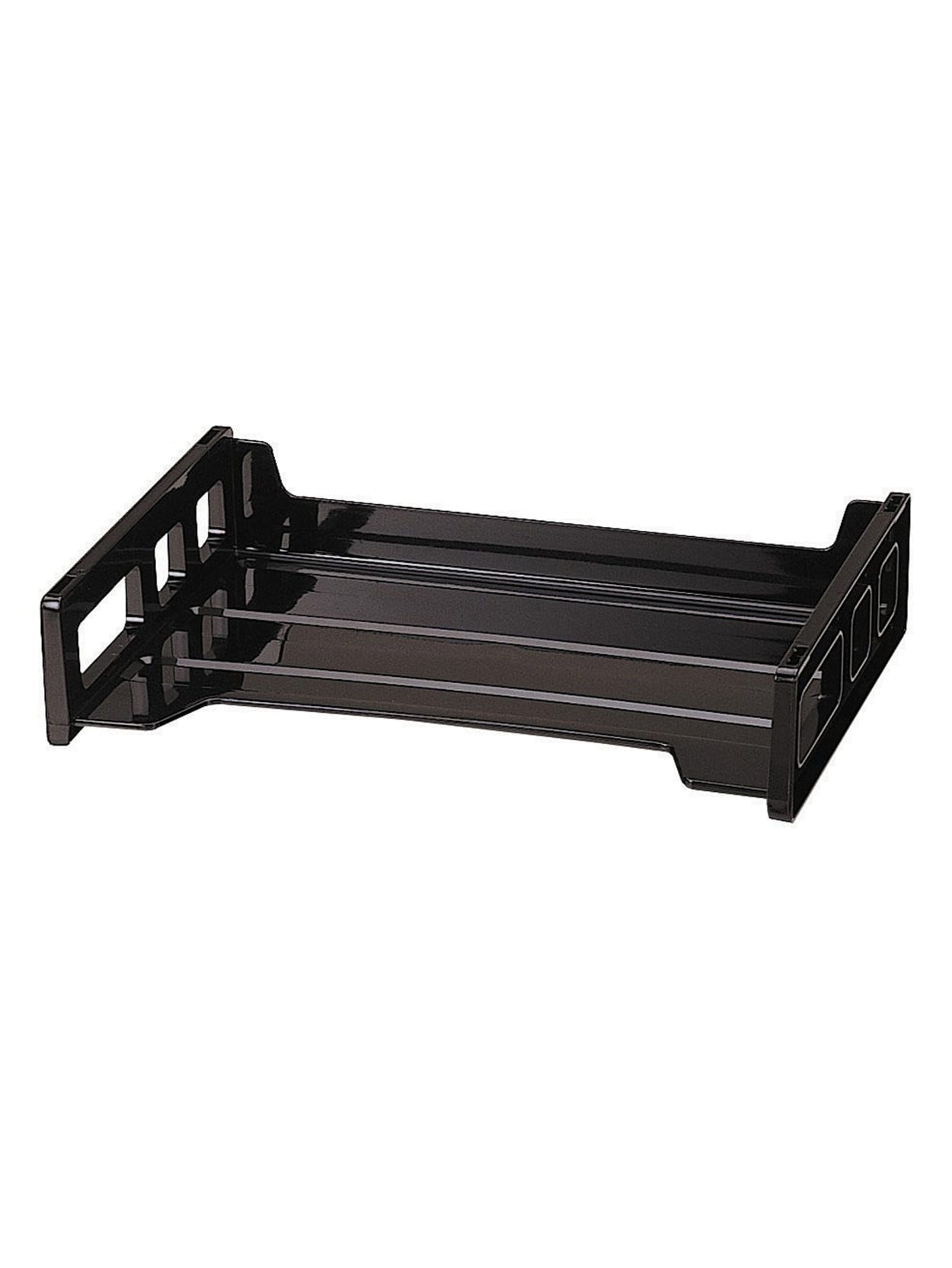 Office Depot Brand 30percent Recycled Ribbed Bottom Stackable Letter Tray Black Office Depot