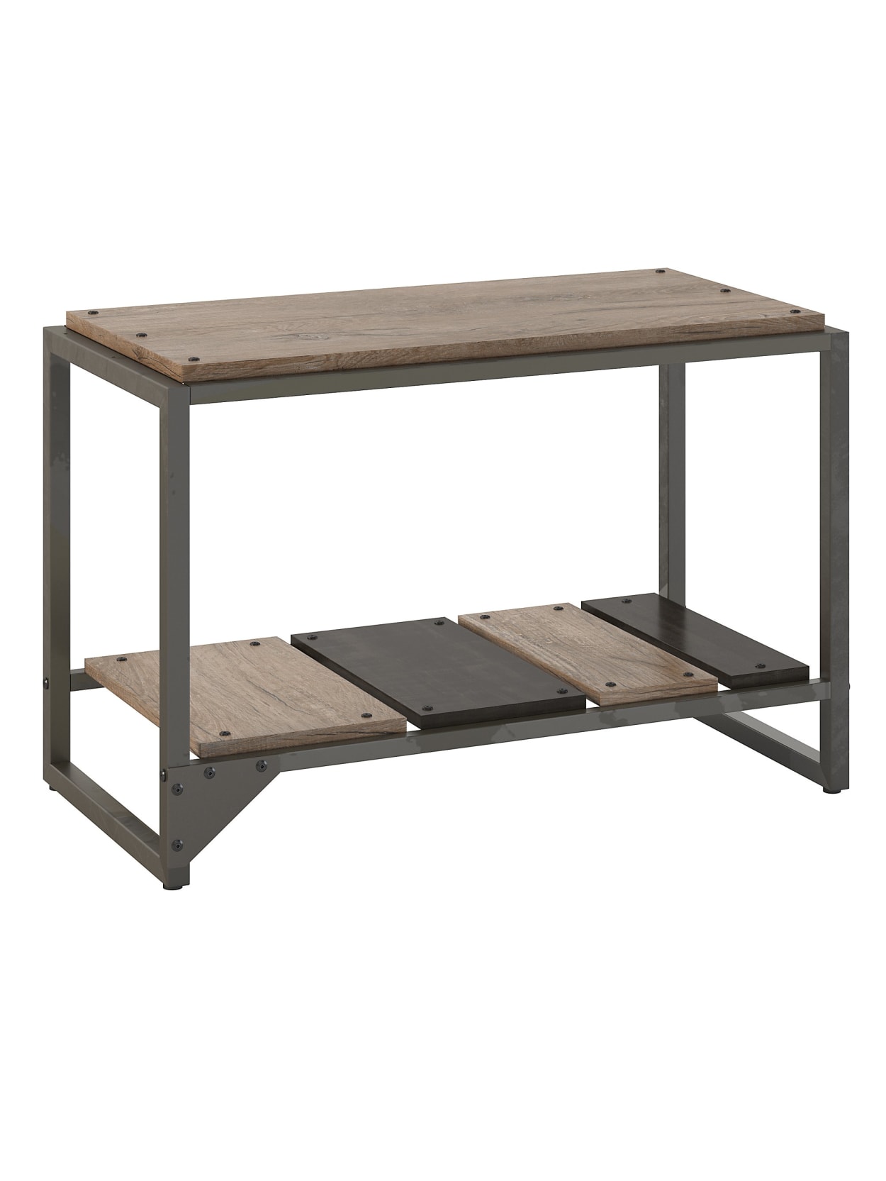 shoe bench on Bush Refinery Shoe Bench Rustic Gray Office Depot