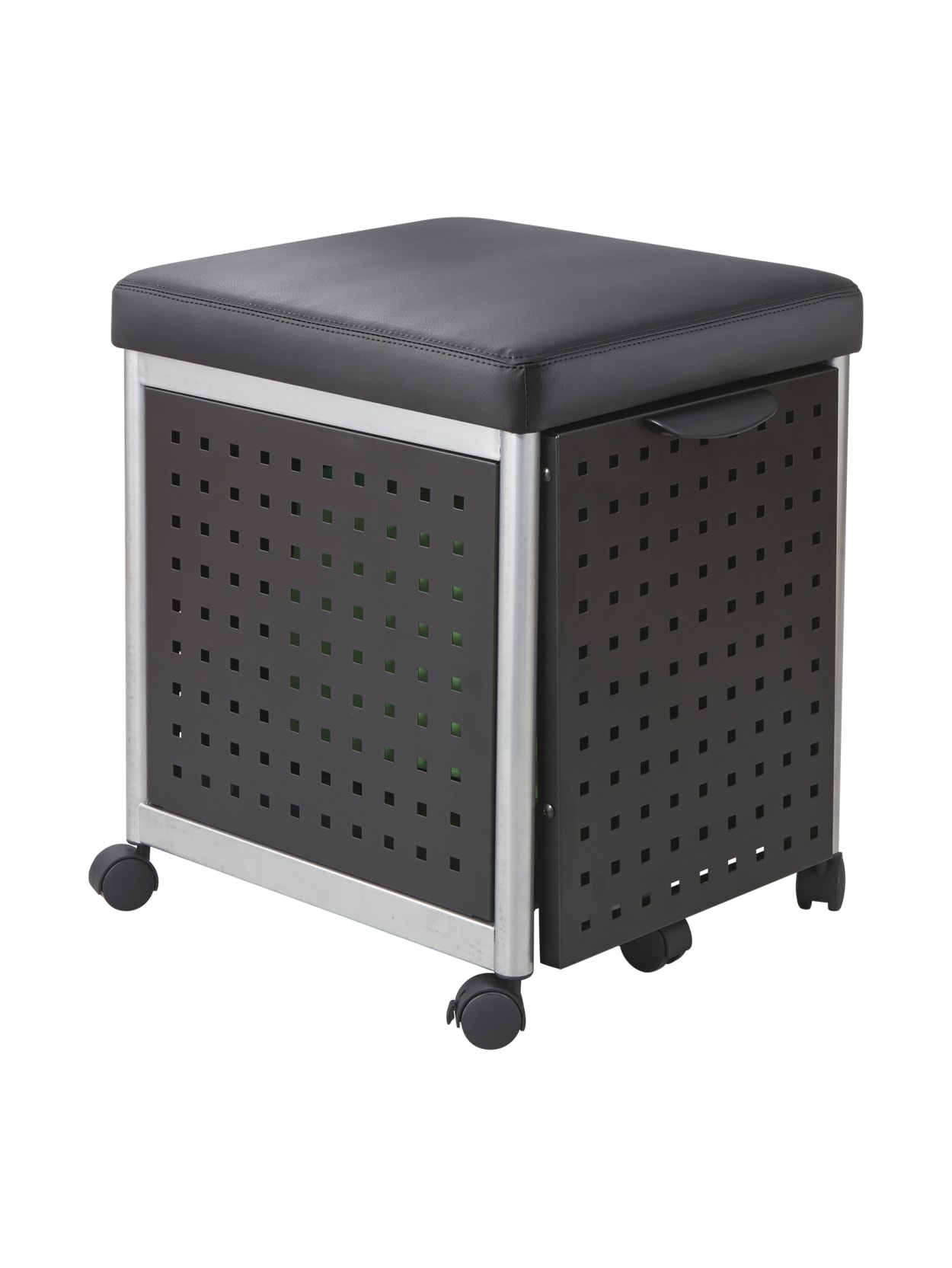 Scoot 18 D Vertical 1 Drawer Mobile File Cabinet With Cushioned Seat Metal Black Office Depot