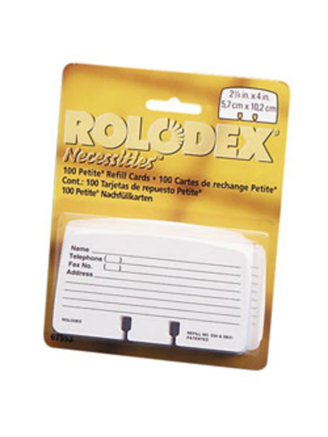Rolodex Card File Refills Ruled 2 14 X 4 White Pack Of 100 Office Depot
