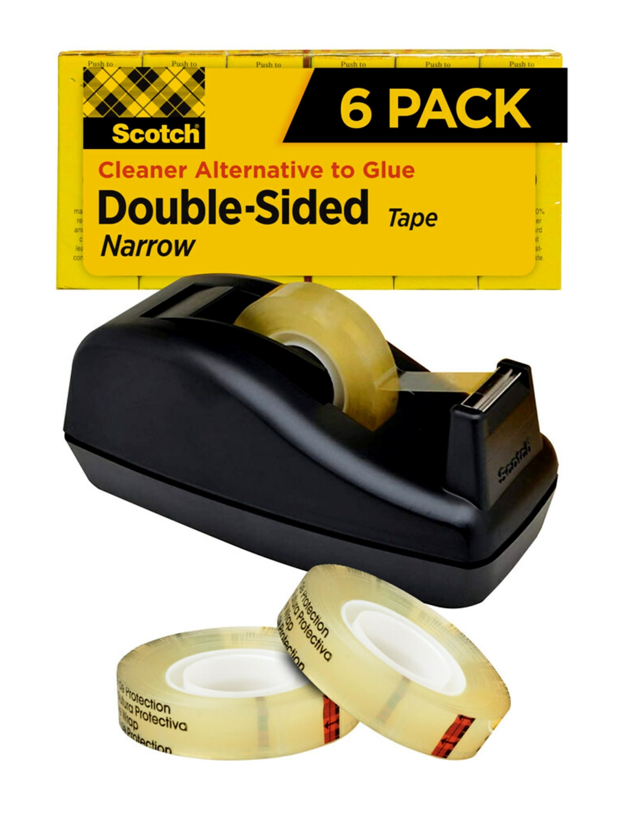 Scotch Permanent Double Sided Tape With C40 Dispenser 12 X 900 Pack Of 6 Office Depot