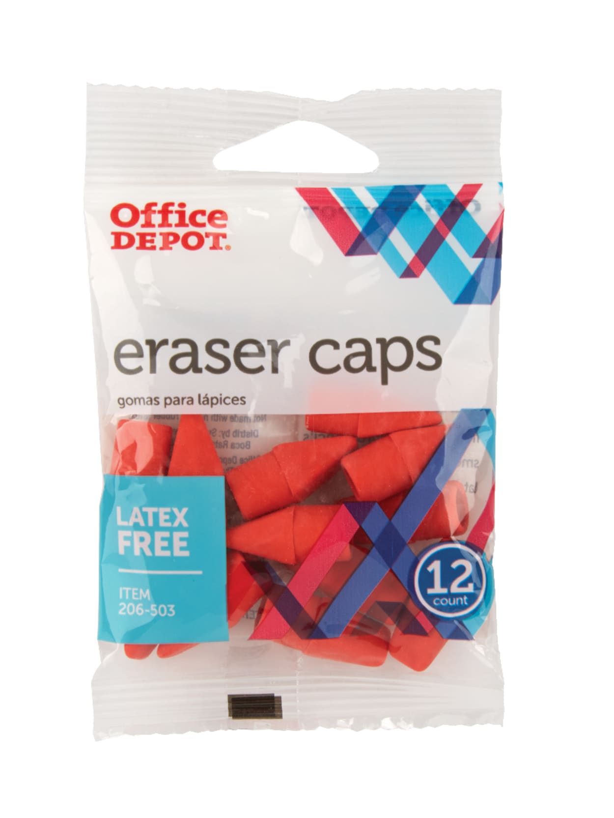 Office Depot Brand Eraser Caps Red Pack 