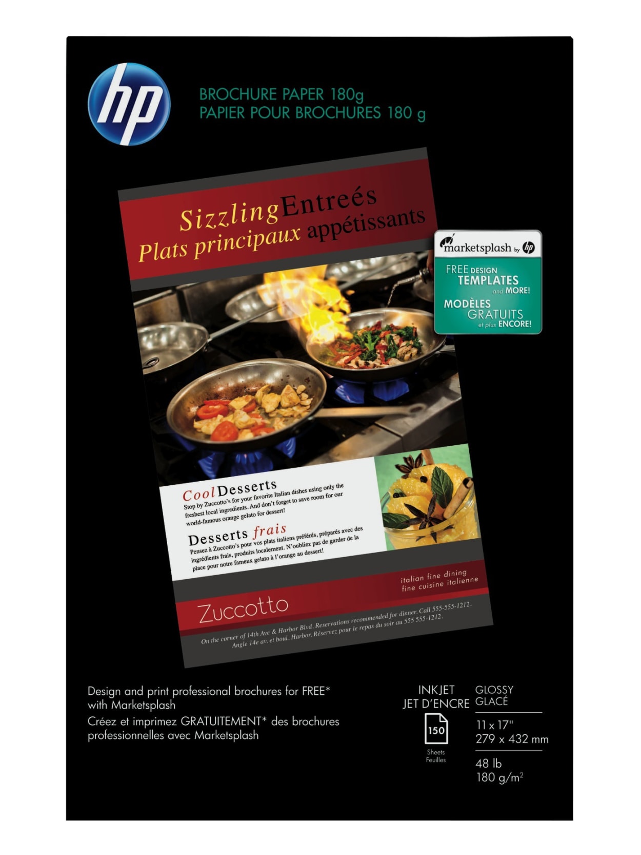 Hp Glossy Brochure Inkjet Paper Ledger Size 11 X 17 98 U S Brightness 48 Lb Pack Of 150 Sheets Office Depot