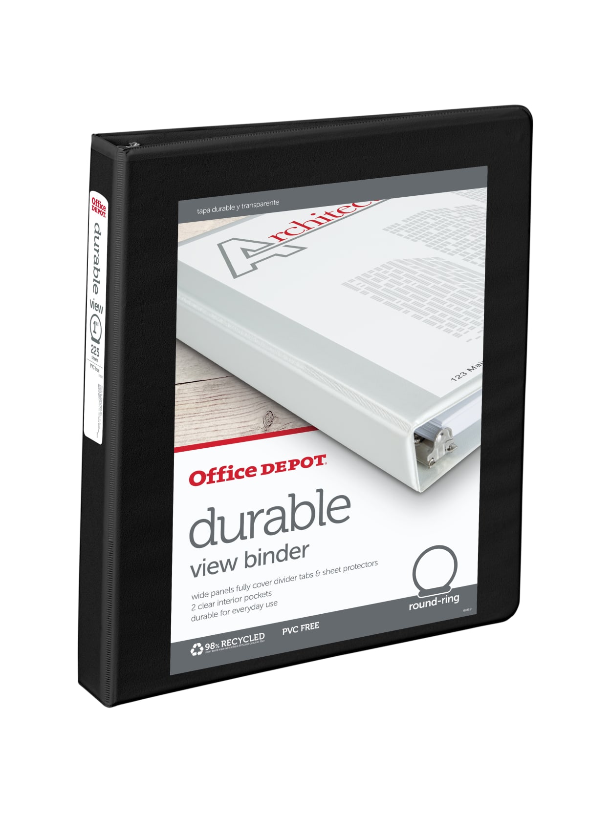 Office Depot Brand Durable View 3 Ring Binder 1 Round Rings Black Office Depot