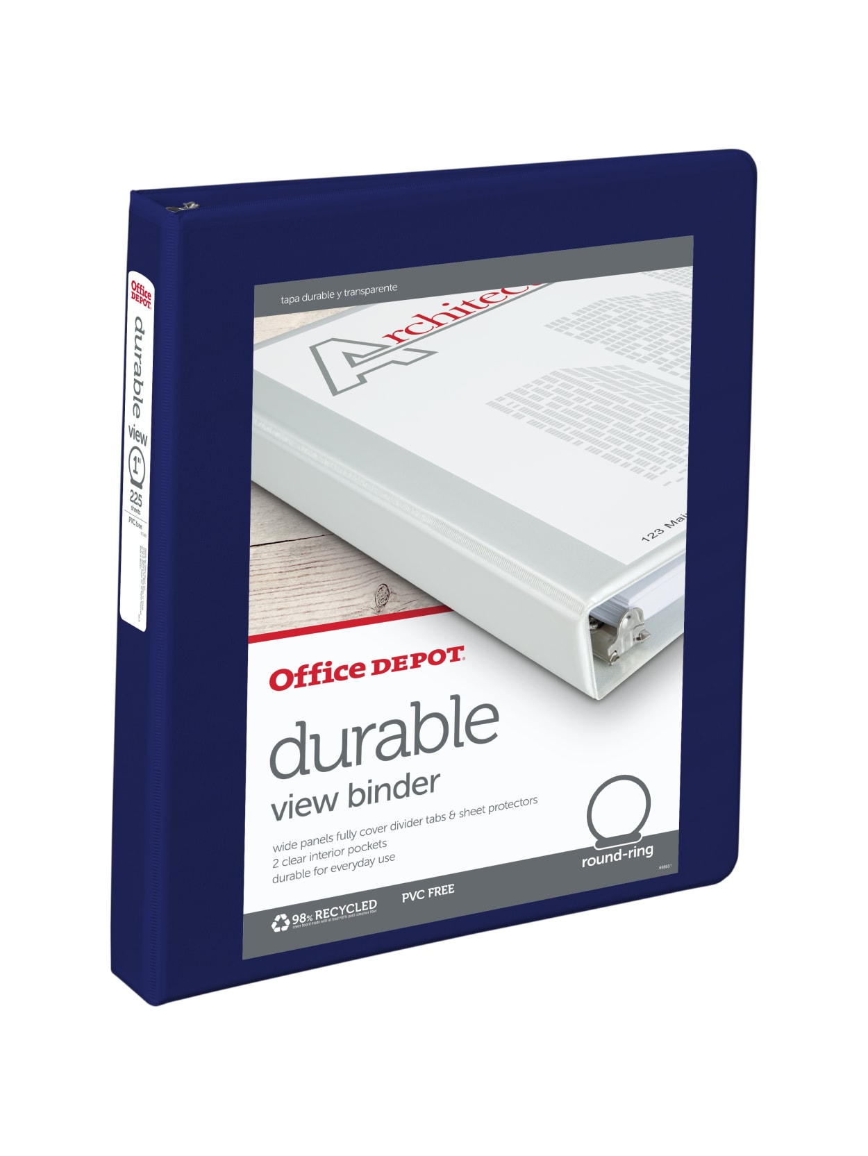 Office Depot Brand Durable View 3 Ring Binder 1 Round Rings Blue Office Depot