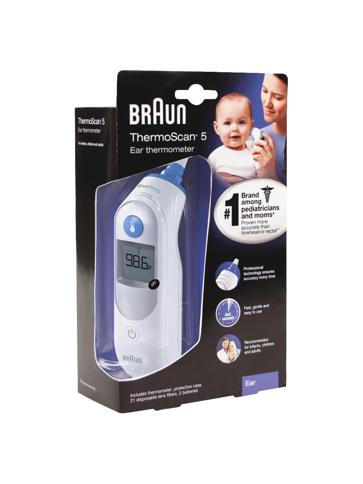 how do you use a braun ear thermometer