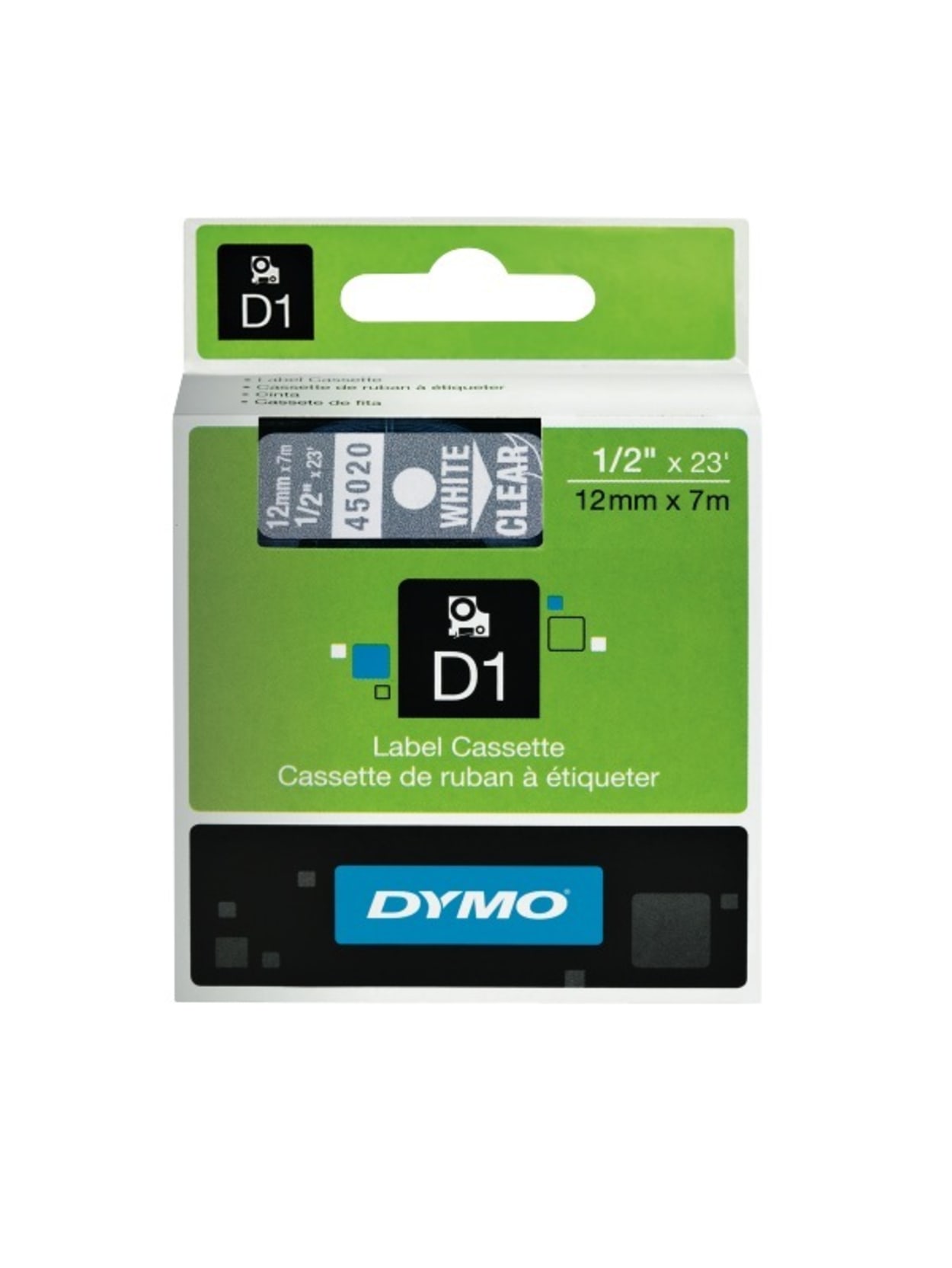Dymo D1 Electronic Label Maker Tape 0 5 X 23 White Printclear Label Office Depot