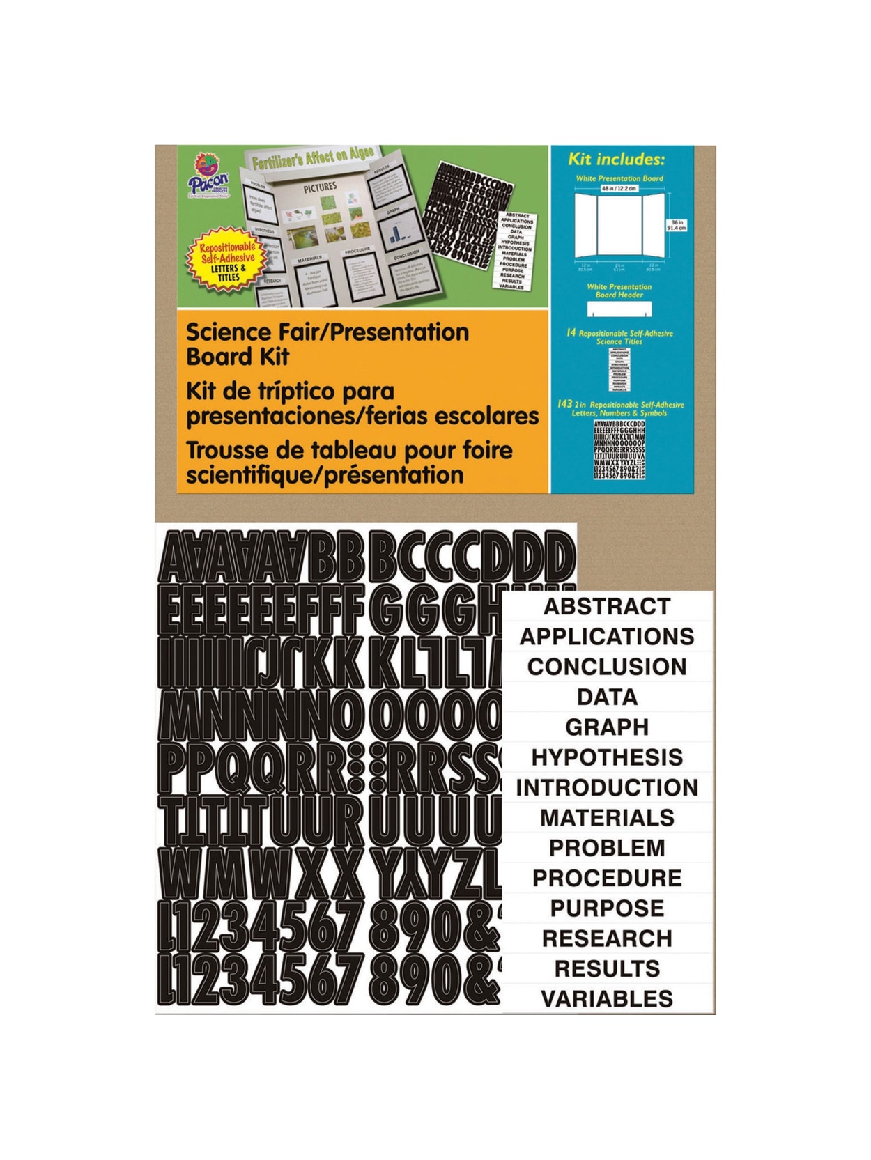 Pacon Science Fair Presentation Board Science Project 48 X 36 1