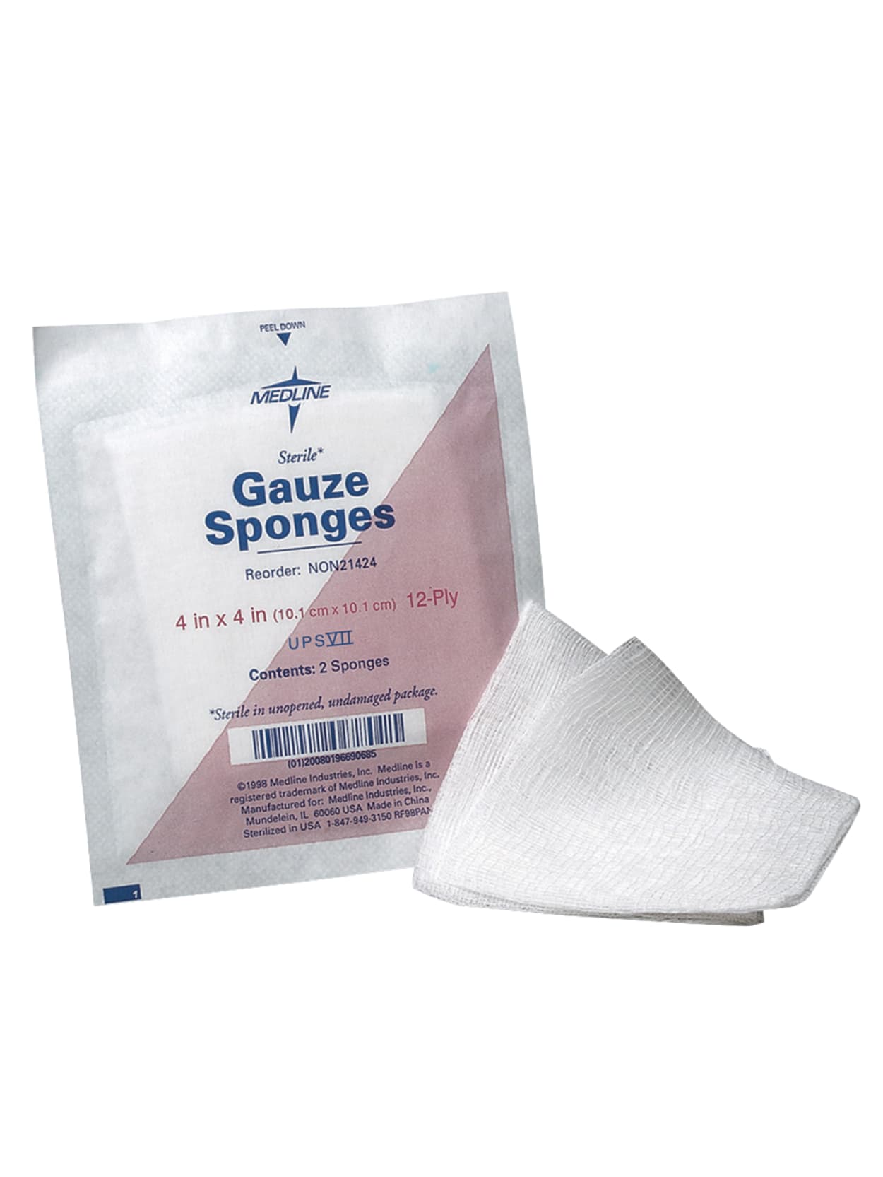 Medline Sterile Gauze Sponges 4 X 4 12 Ply Box Of 50 Office Depot
