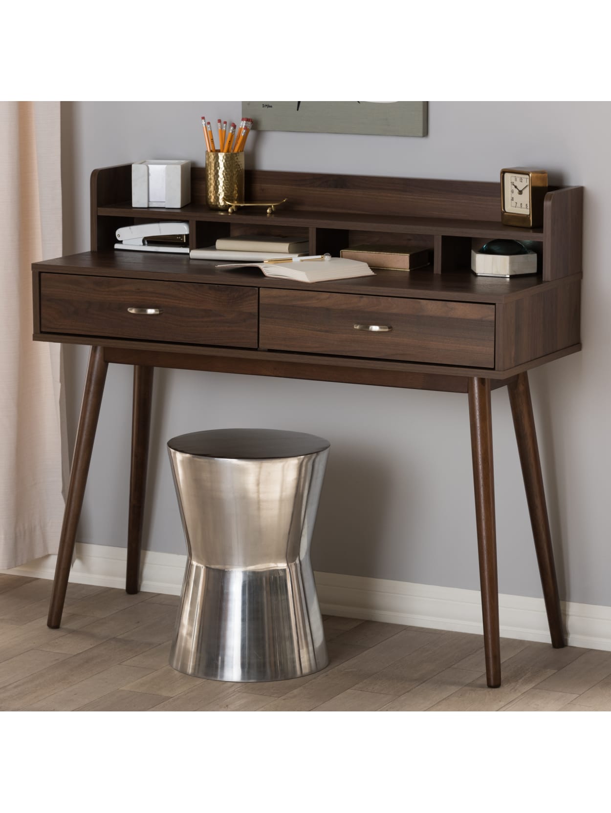 Baxton Studio Joscha Desk Brown Office Depot