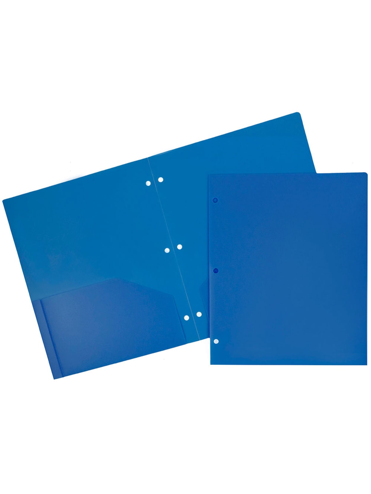 Jam Paper 3 Hole Punched 2 Pocket Plastic Presentation Folders 9 X 12 Blue Pack Of 6 Office Depot
