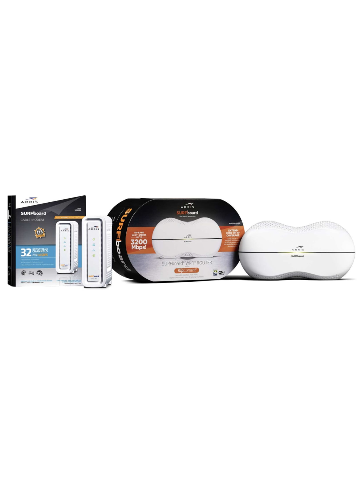 Arris Surfboard Sb6190 Docsis 3 0 Cable Modem And Surfboard Sbr Ac3200p Wireless Router 20005 Office Depot