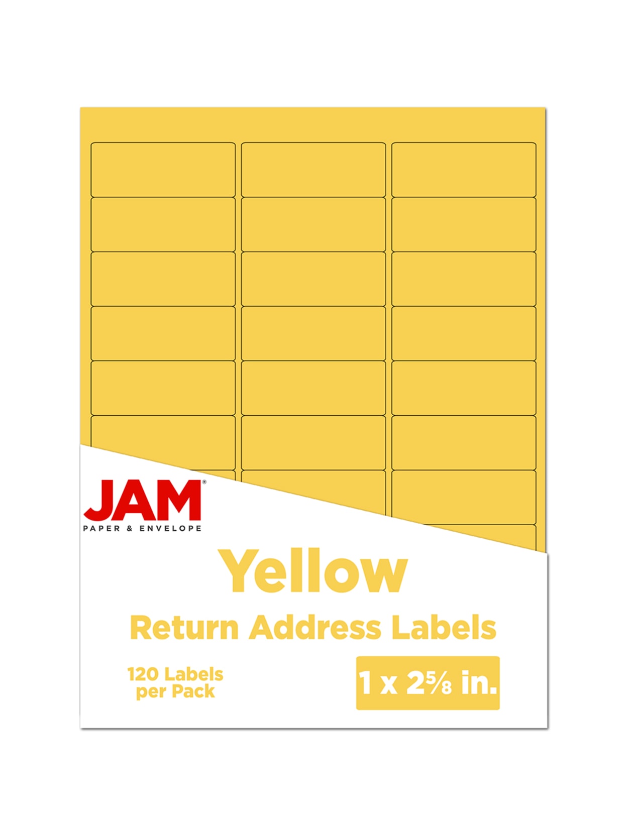 Jam Paper Mailing Address Labels 302725801 2 58 X 1 Yellow Pack Of 120 Office Depot