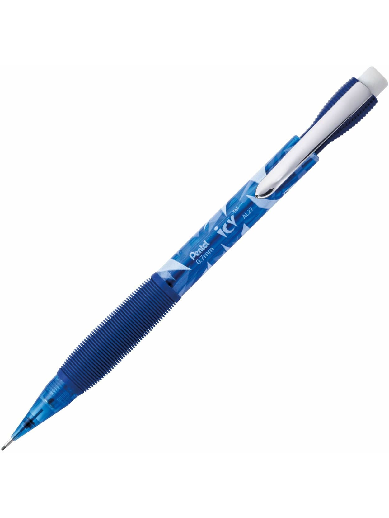 Pentel Icy Mechanical Pencil 0 7mm 2 Lead Bluetransparent Barrel